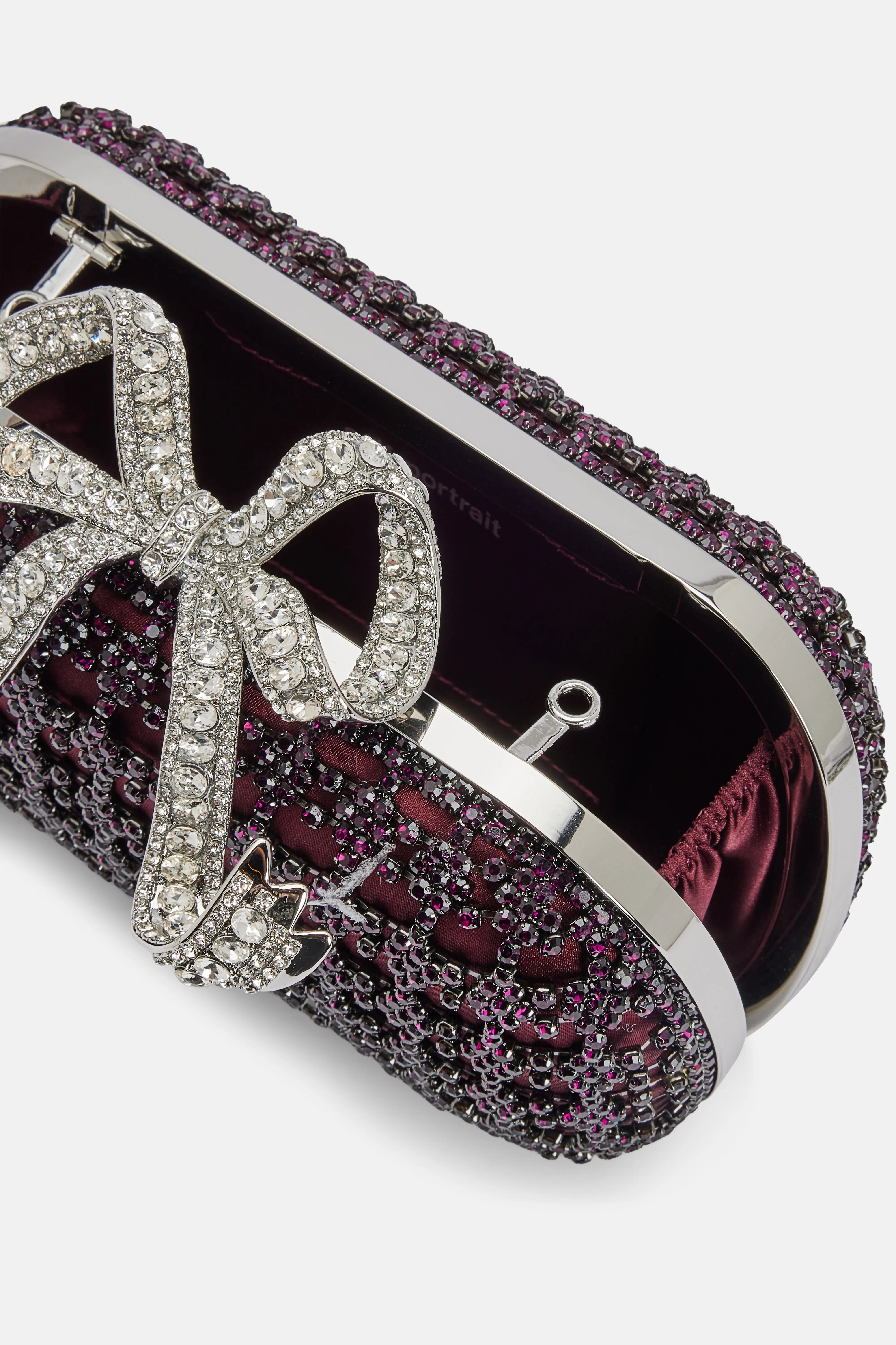 Chainmail Clutch Bag in Burgundy