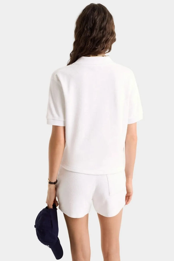 Vendome Terry Cotton Polo T-Shirt in White