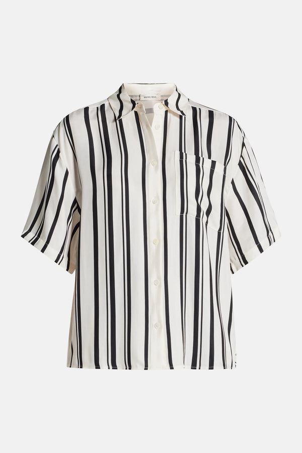 Coco Stripes Short Sleeves Shirt in Black and White
