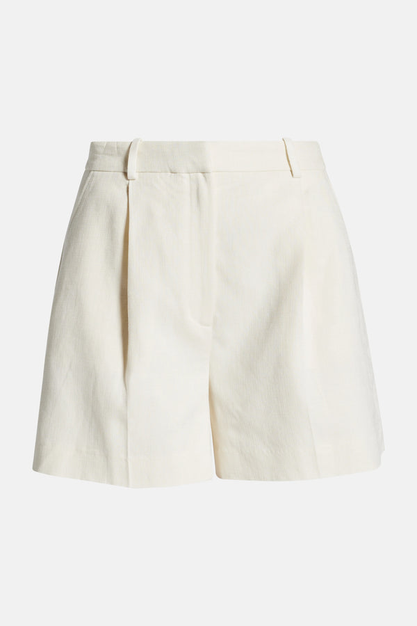 Trent High Waisted Shorts in White