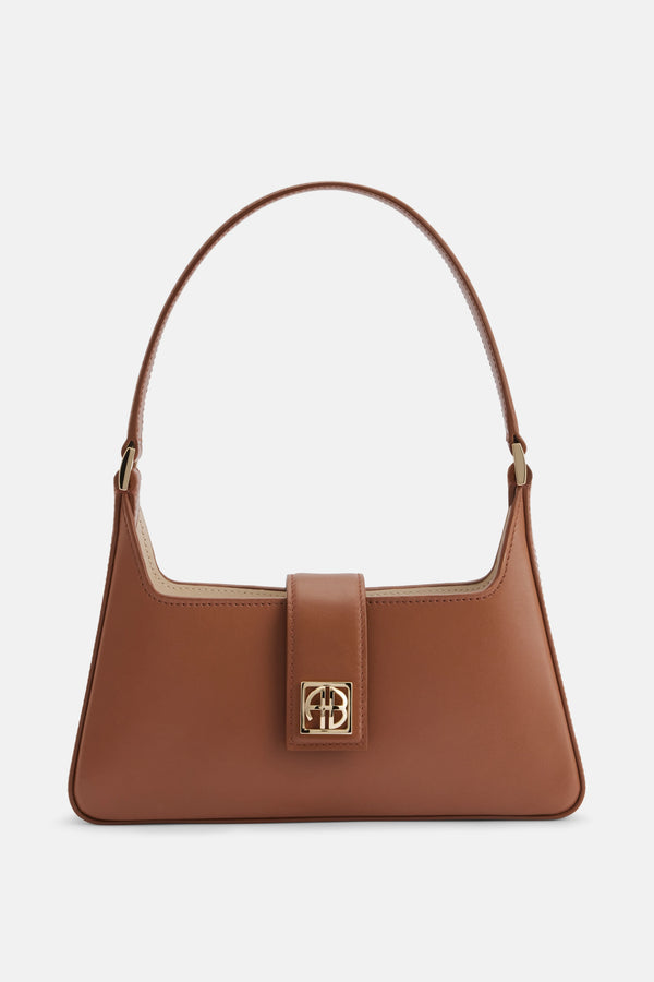 Lou Leather Shoulder Bag in Brown