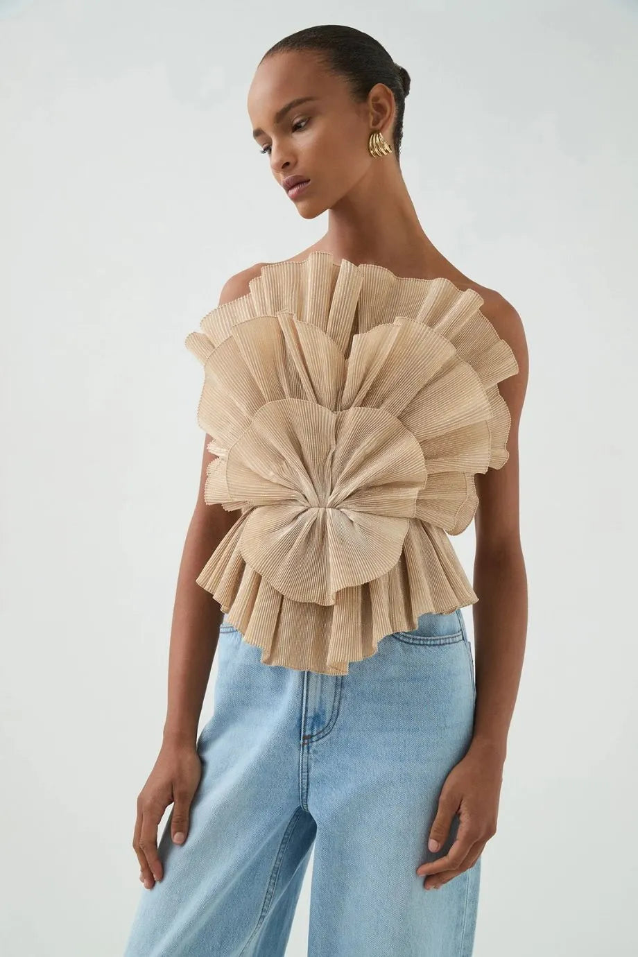 Kyra Bustier Top in Gold
