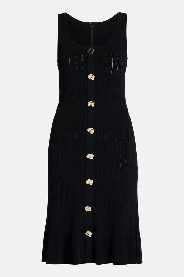 Maggie Sleeveless Bandage Knit Mini Dress in Black