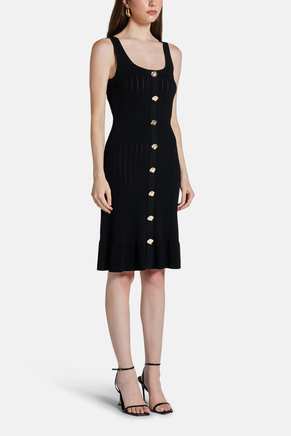 Maggie Sleeveless Bandage Knit Mini Dress in Black
