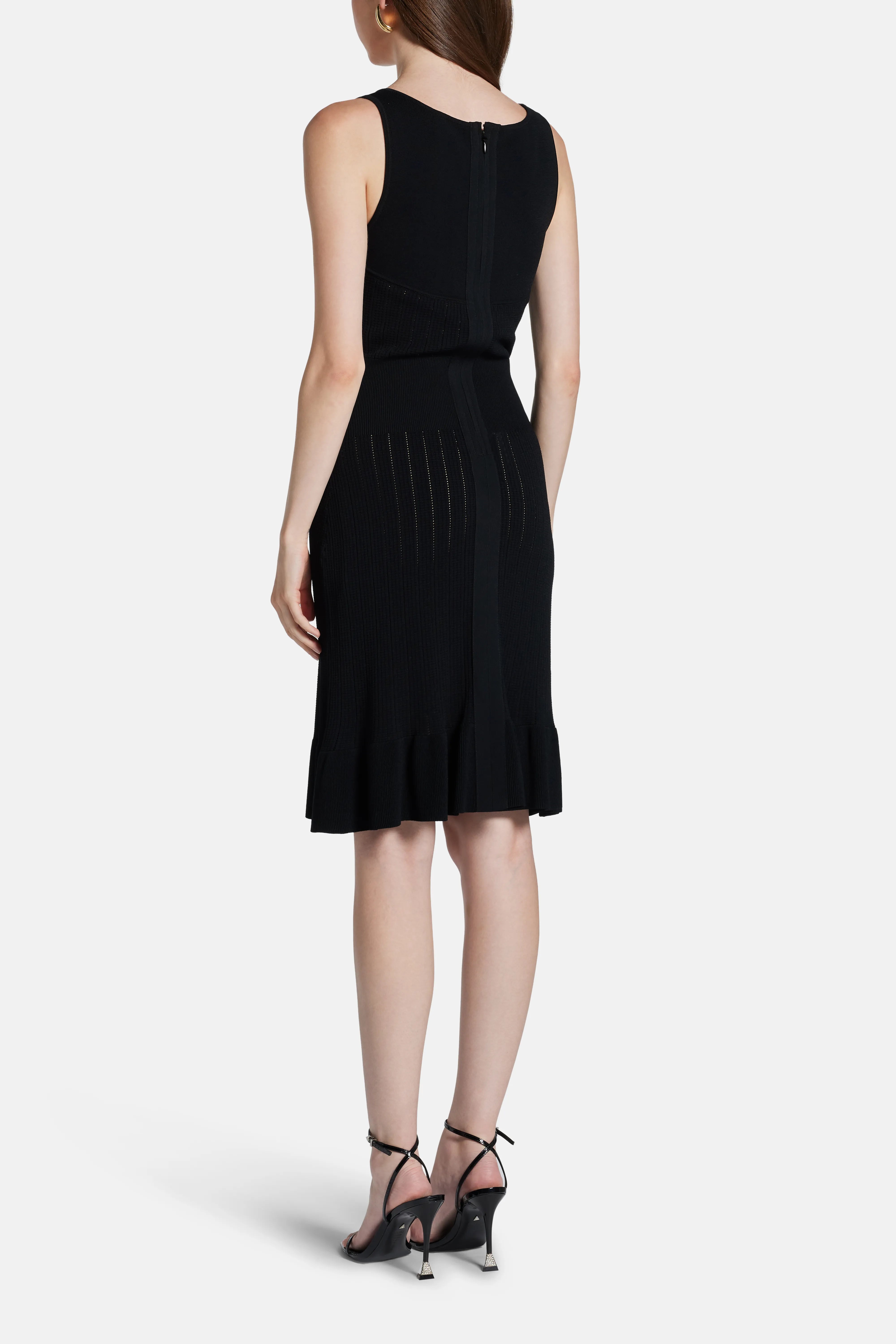 Maggie Sleeveless Bandage Knit Mini Dress in Black