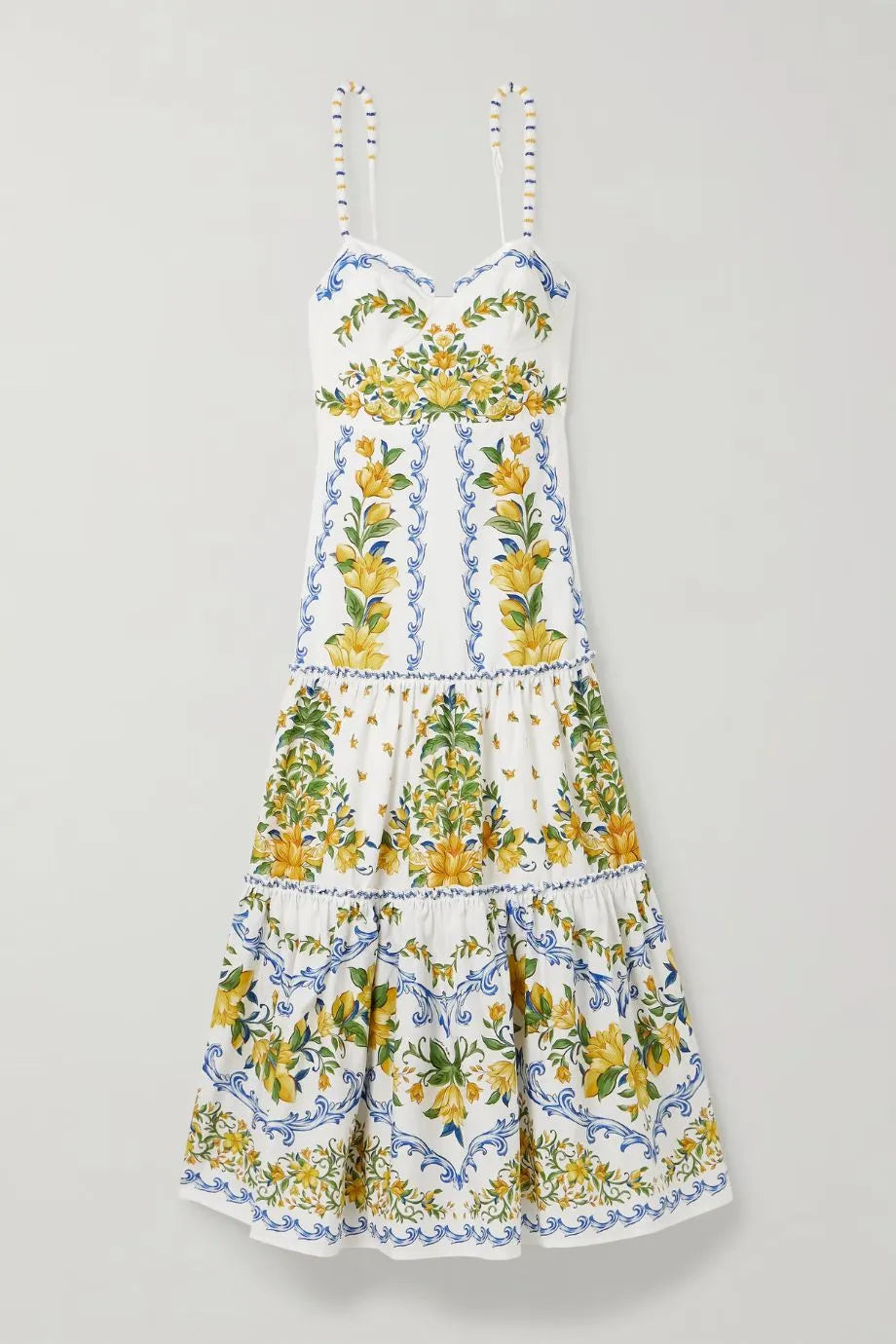 Buy the Sicily Floral Organic Cotton Sleeveless Midi Dress Buy the Sicily Floral Organic Cotton Sleeveless Midi Dress