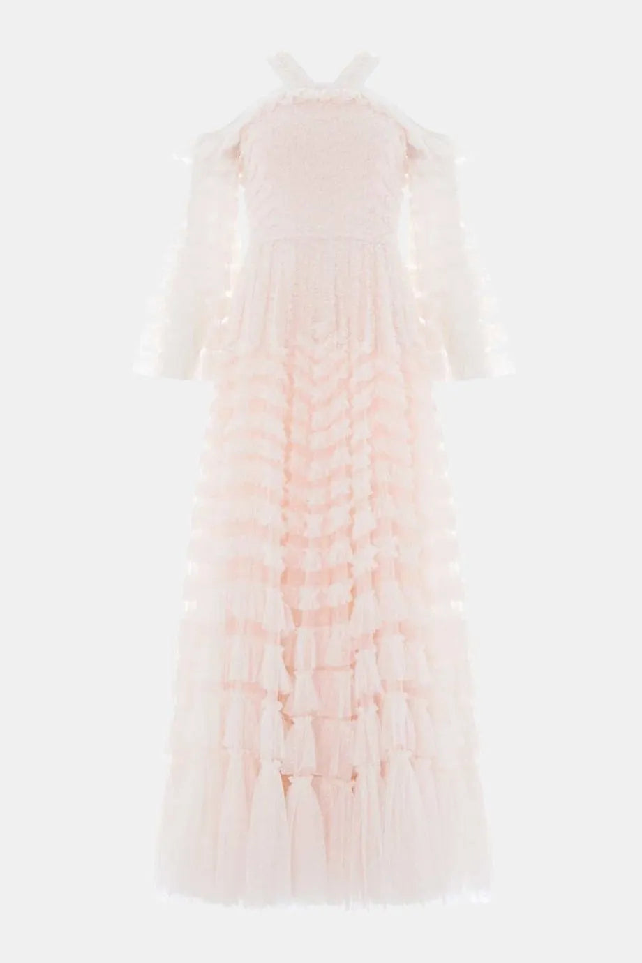 La Vie En Rose Off Shoulder Evening Dress in Cream