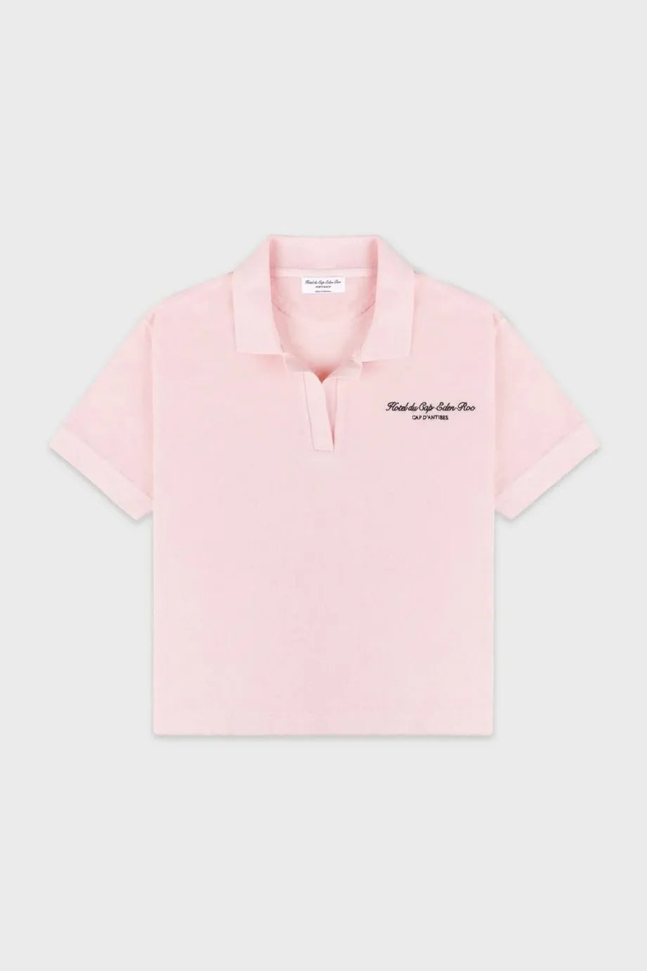Eden Script Cotton Terry Polo T-Shirt in Pink