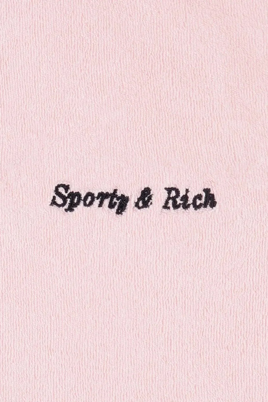 Eden Script Cotton Terry Polo T-Shirt in Pink