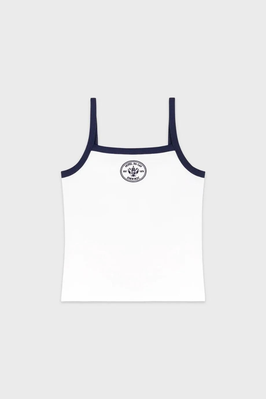 Eden Crest Cotton Pique Tank Top in White and Blue