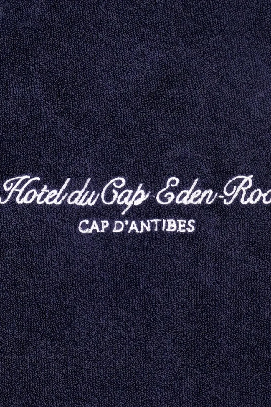 Eden Script Cotton Terry Polo T-Shirt in Blue