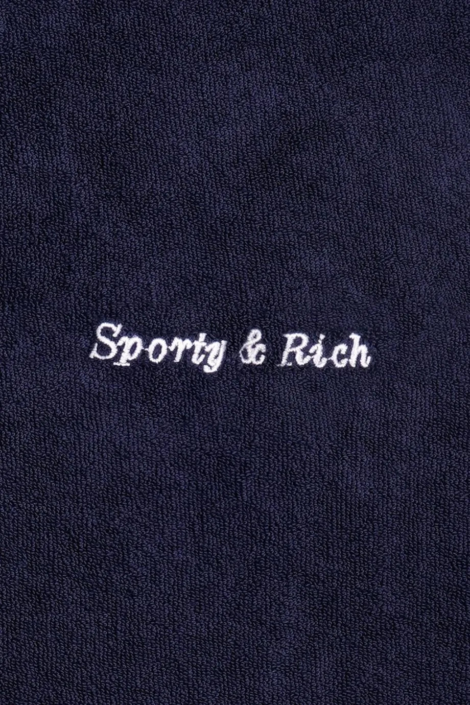 Eden Script Cotton Terry Polo T-Shirt in Blue