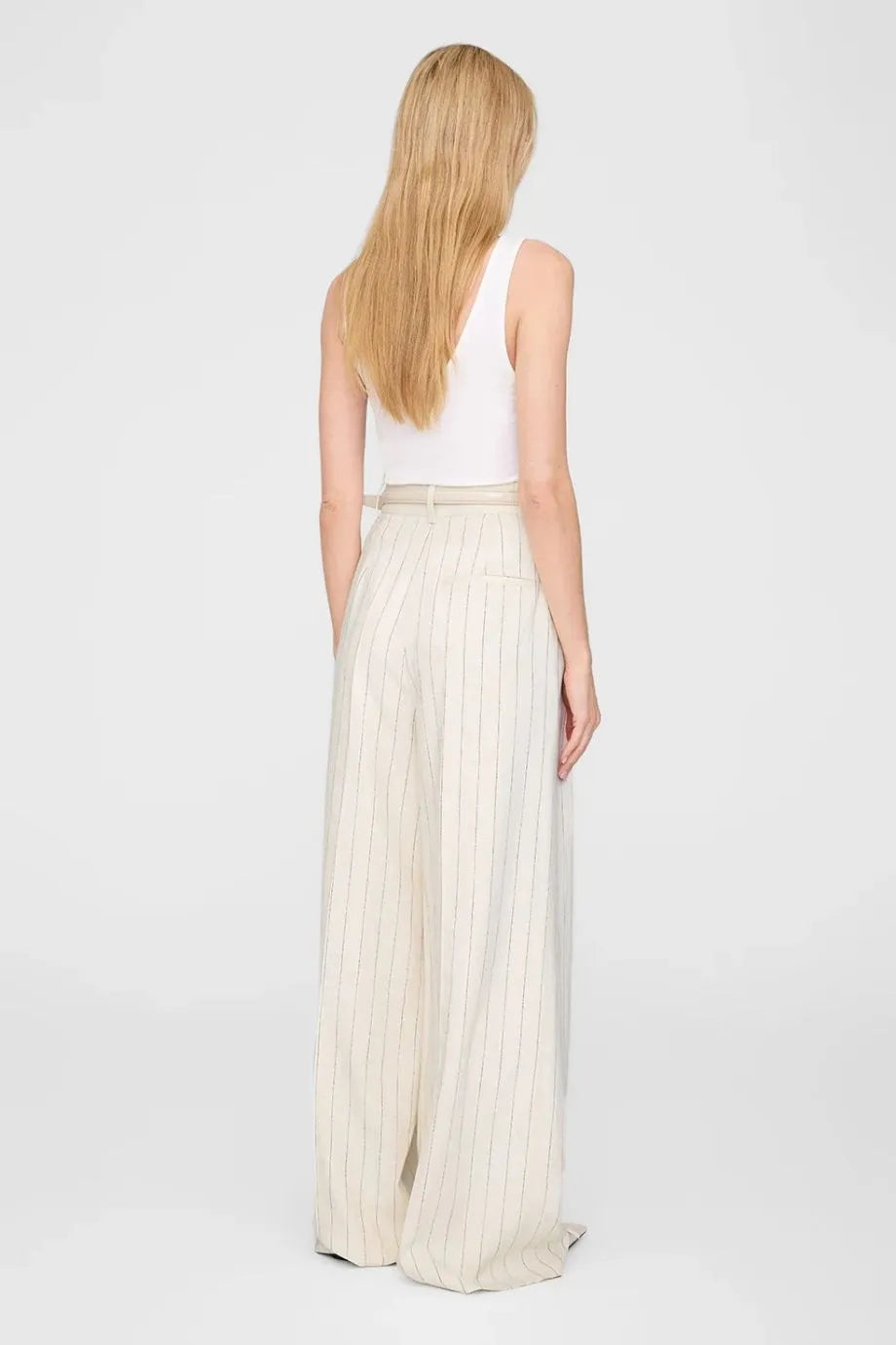 Lou Wide Legged Flared Trousers in Cream