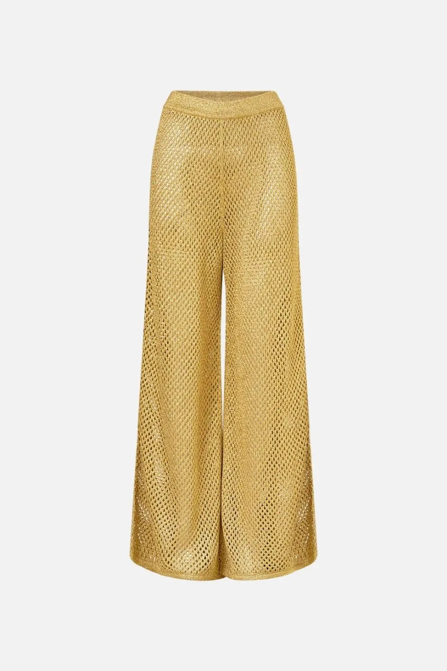 Ottoman Dynasty Wide Legged Flare Knit Pants in Beige