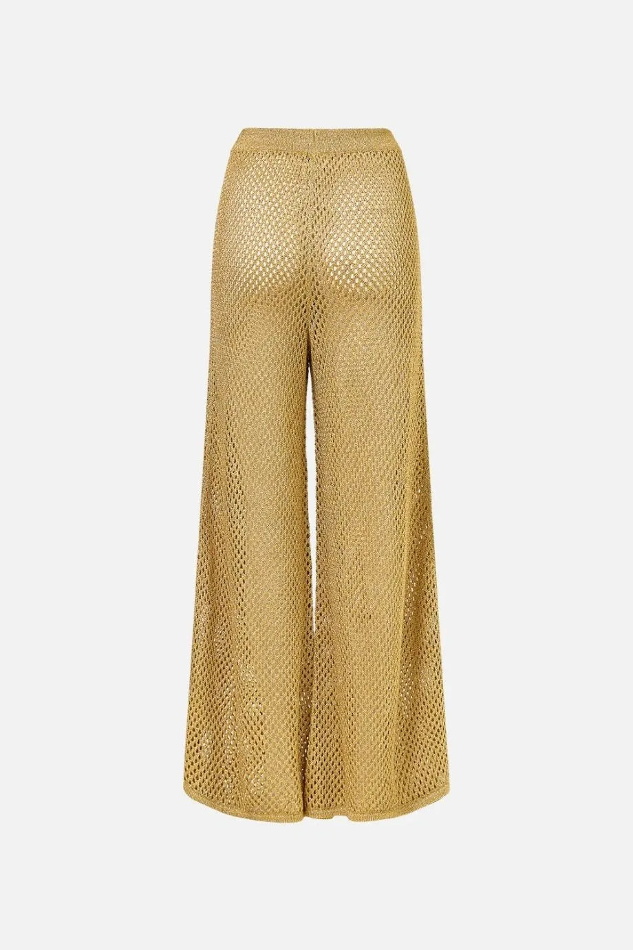 Ottoman Dynasty Wide Legged Flare Knit Pants in Beige