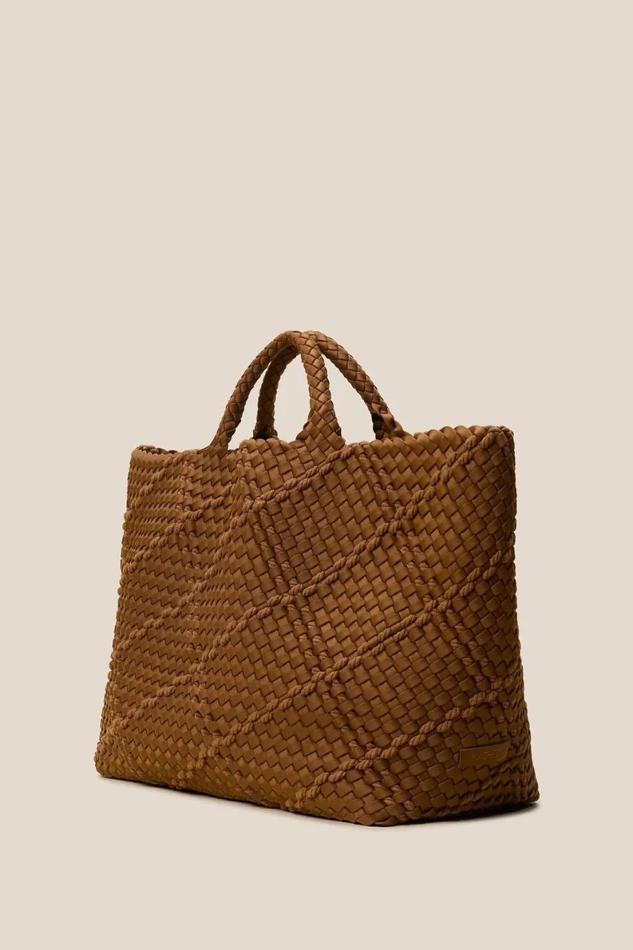 St. Barths Woven Rope Large Tote Bag in Brown With Pouch