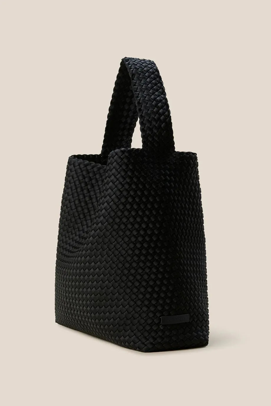 Nomad Woven Large Hobo Shoulder Bag in Black With Pouch