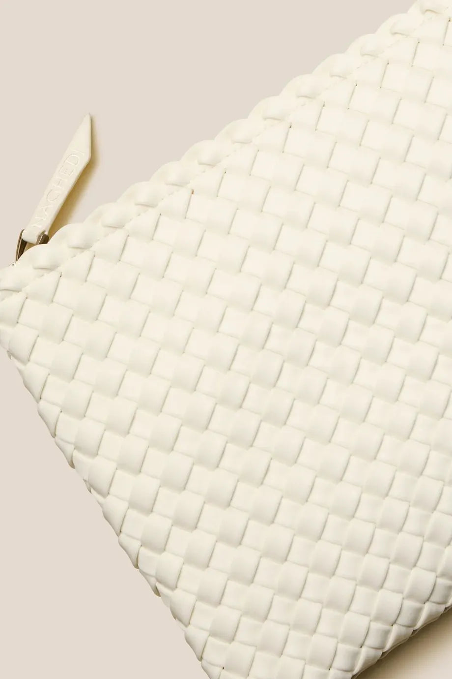 Nomad Woven Medium Hobo Shoulder Bag in White With Pouch