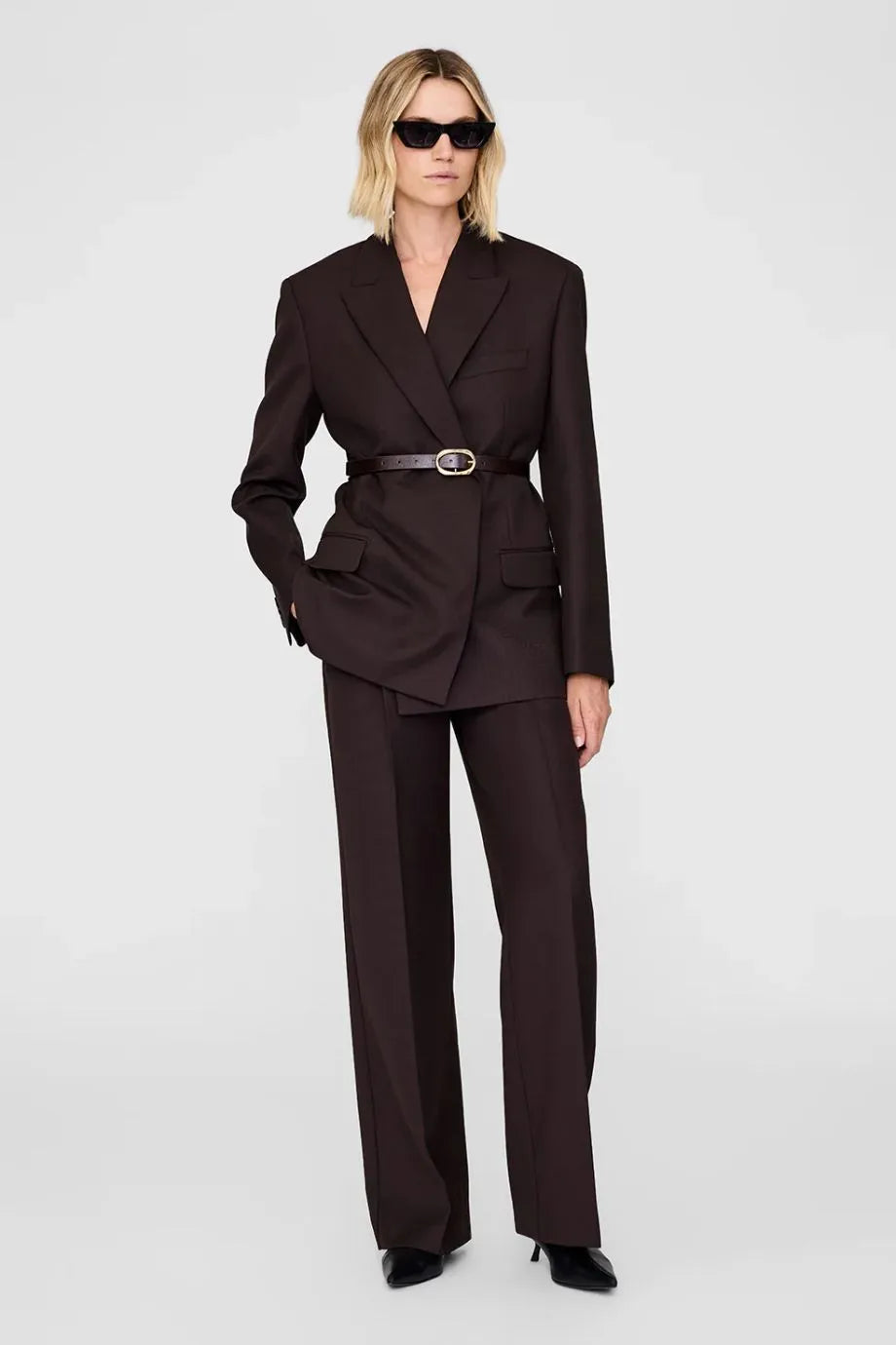 Trent Wool Trousers in Brown
