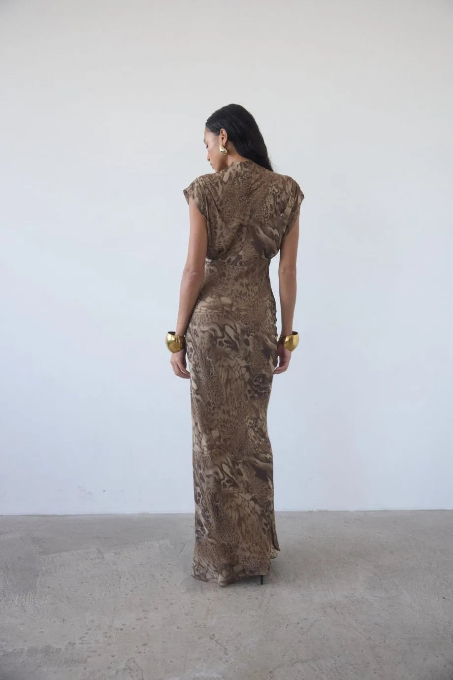 Ceres Maxi Dress in Brown