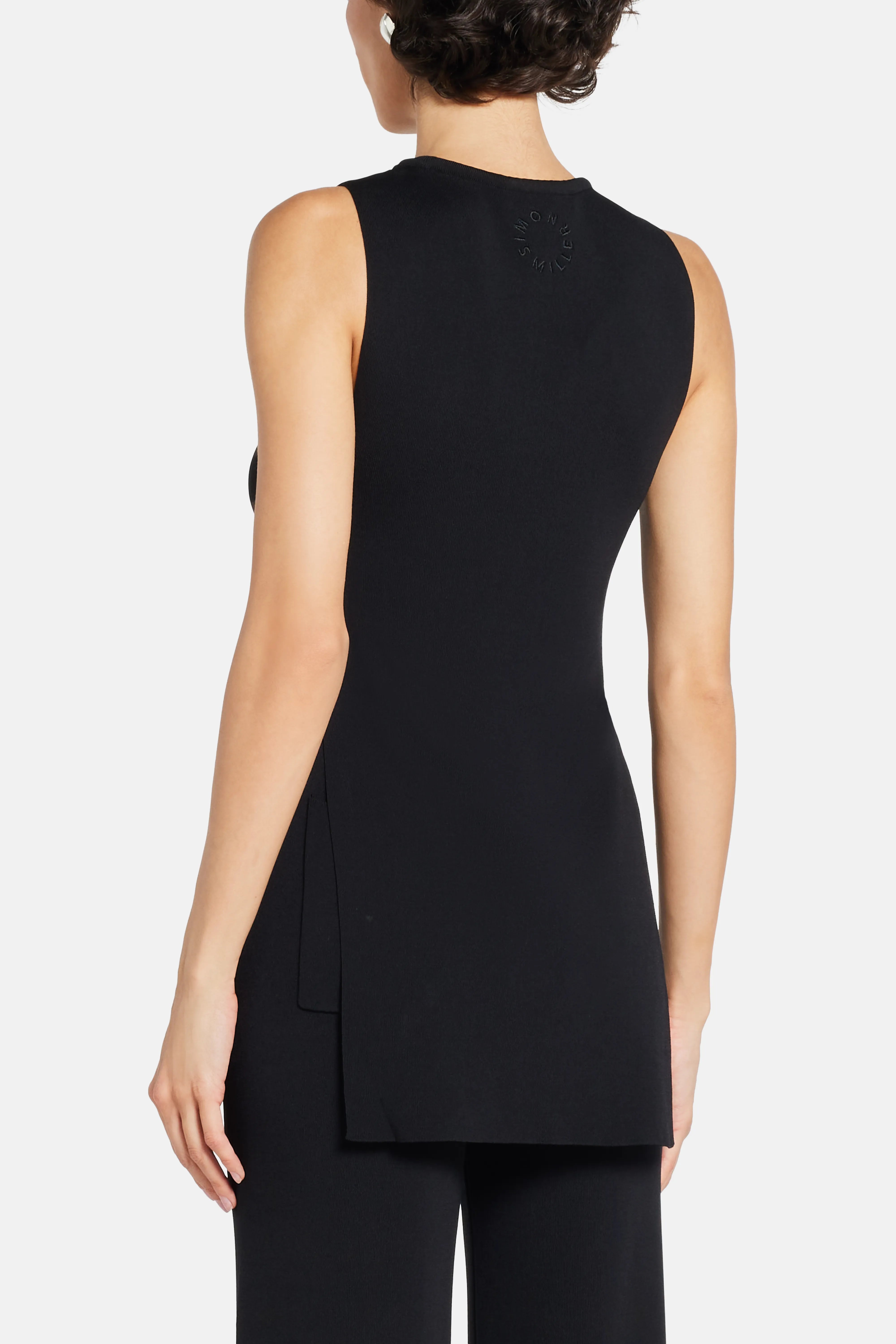 Canoga Knit Sleeveless Top in Black