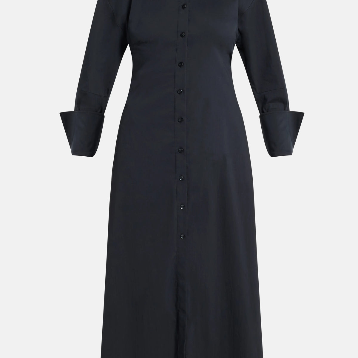Buy the Black Loch Poplin Embellished Collar Maxi Dress