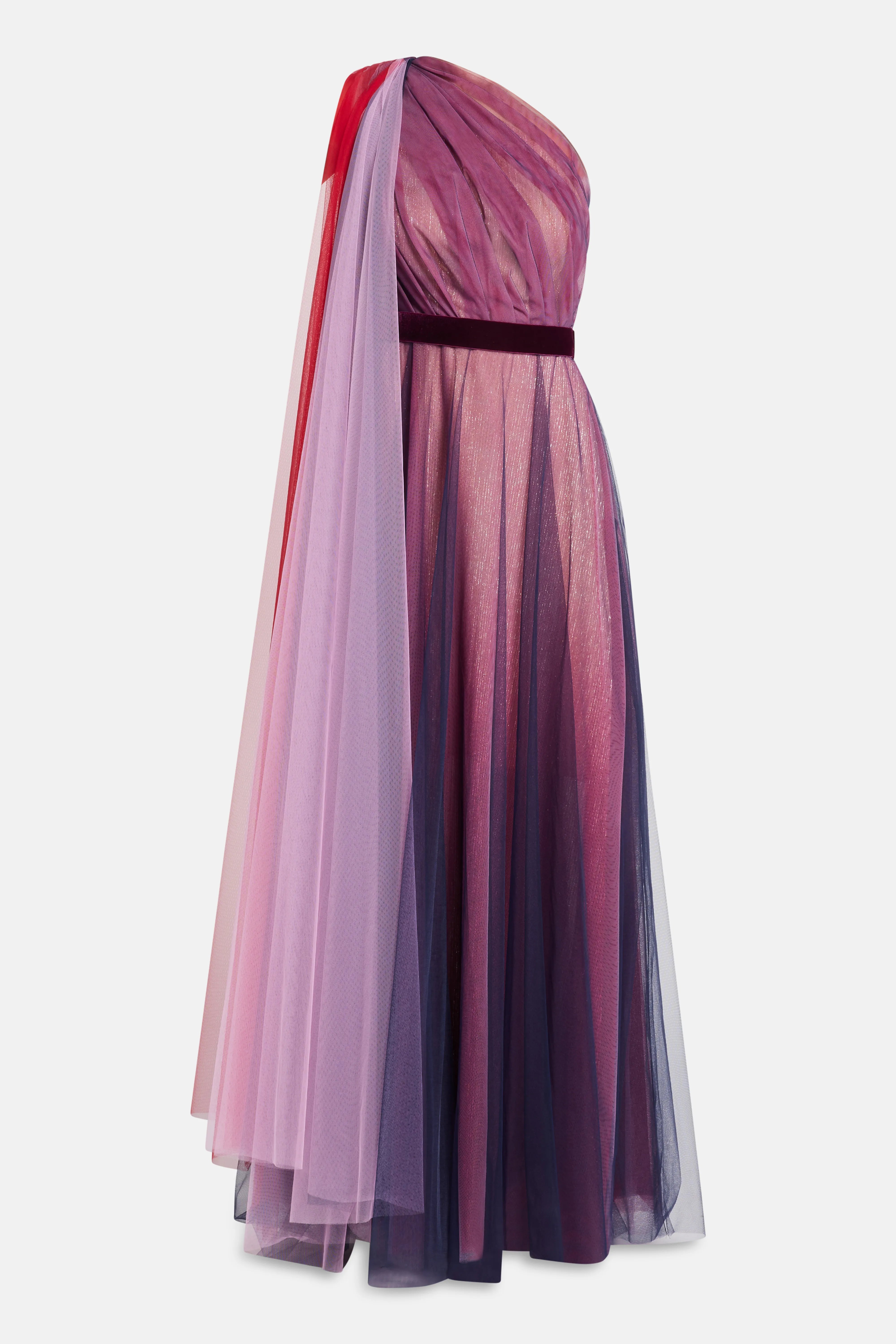 Buy the Tulle Midnight One Shoulder Evening Dress in Blue Buy the Tulle Midnight One Shoulder Evening Dress in Blue