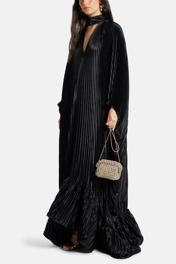 Carrie Velvet Crystals Shoulder Bag in Gold