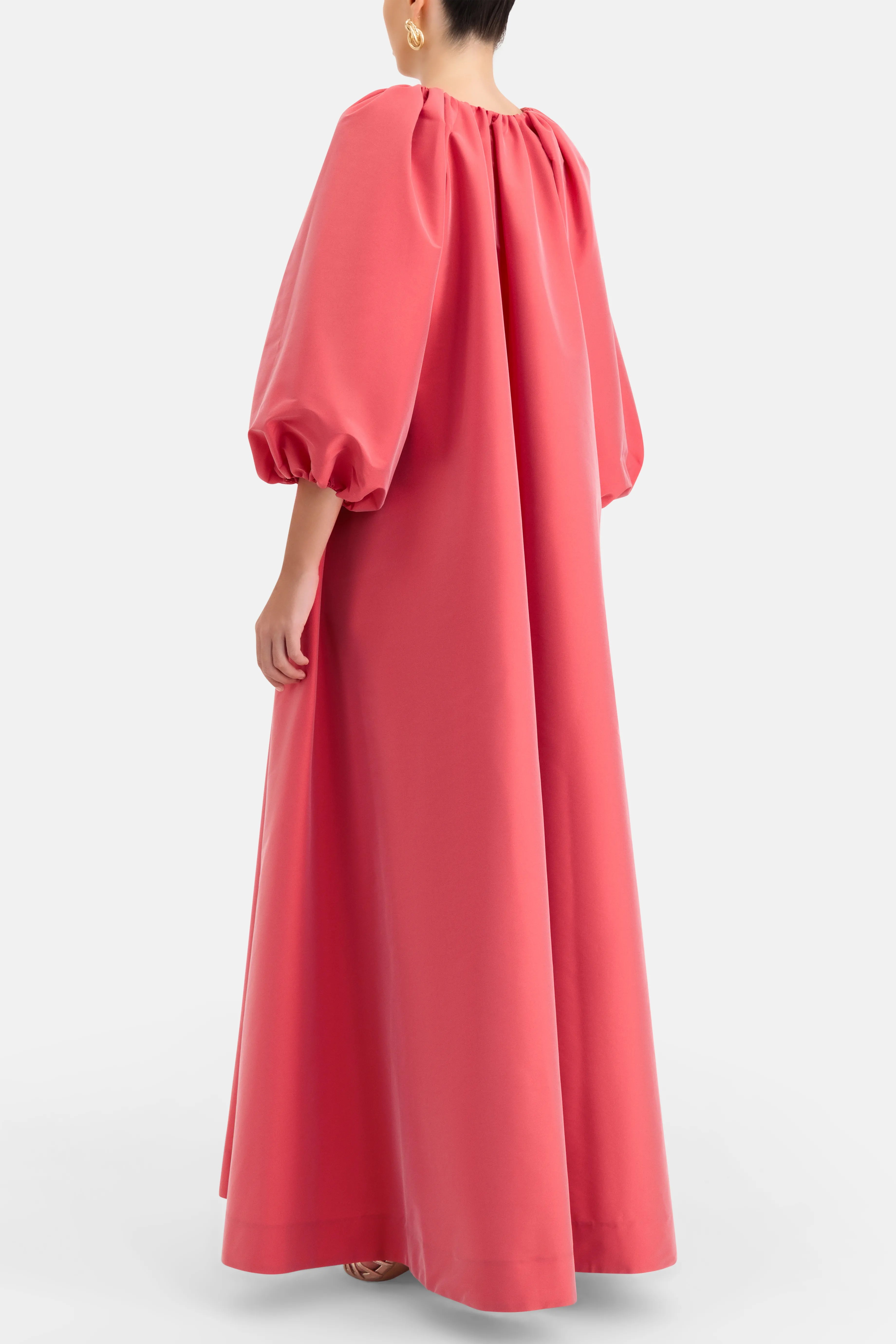George Puff Sleeves Maxi Dress in Pink - Main Image