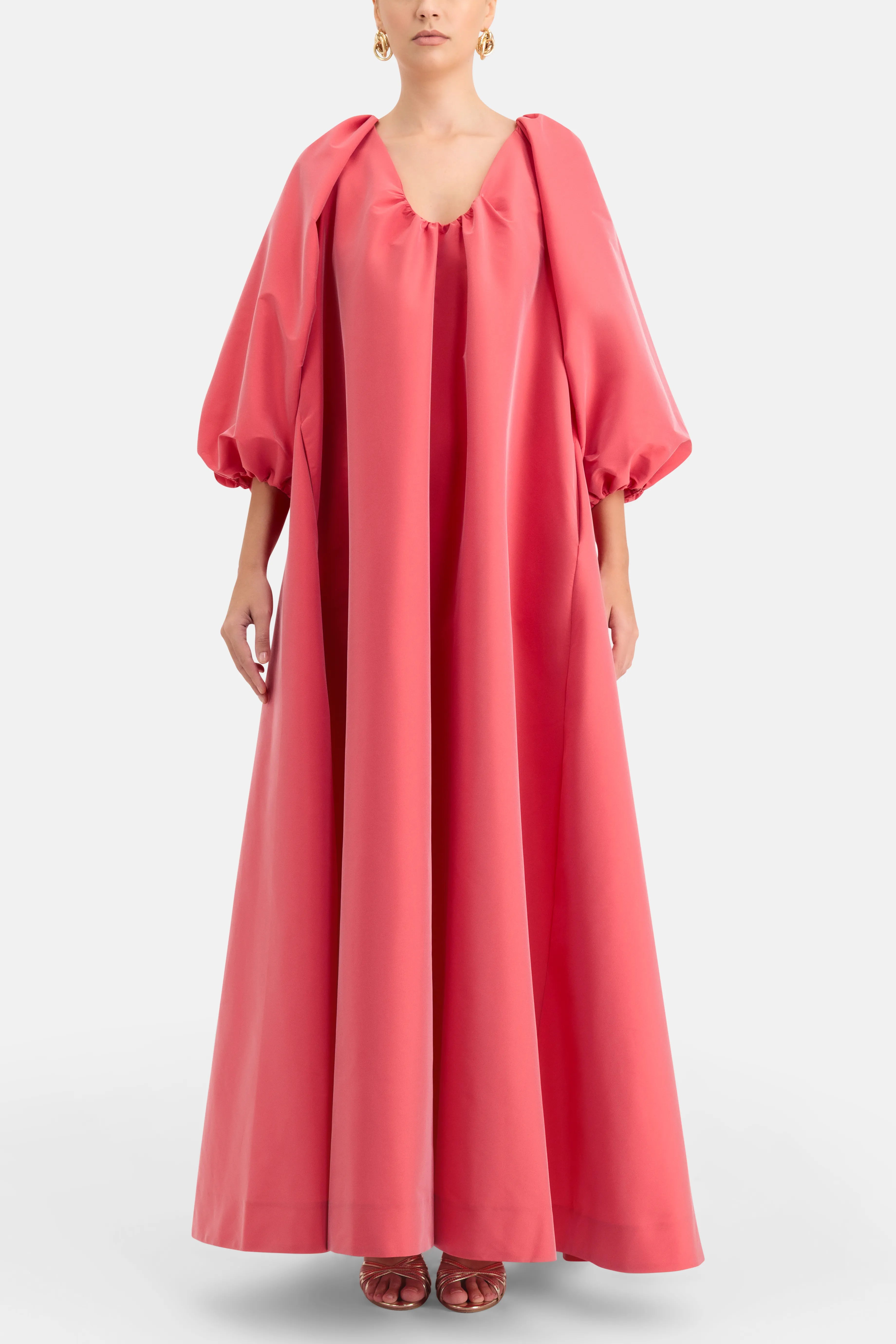 george maxi dress George Puff Sleeves Maxi Dress in Pink