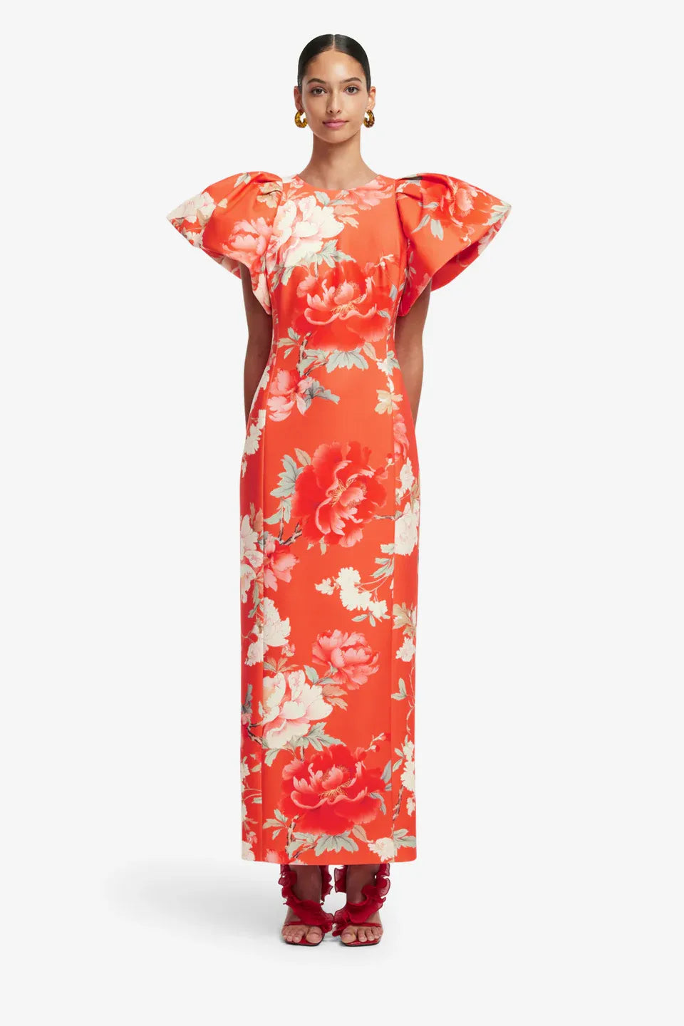 Lucinda Floral Maxi Dress in Orange