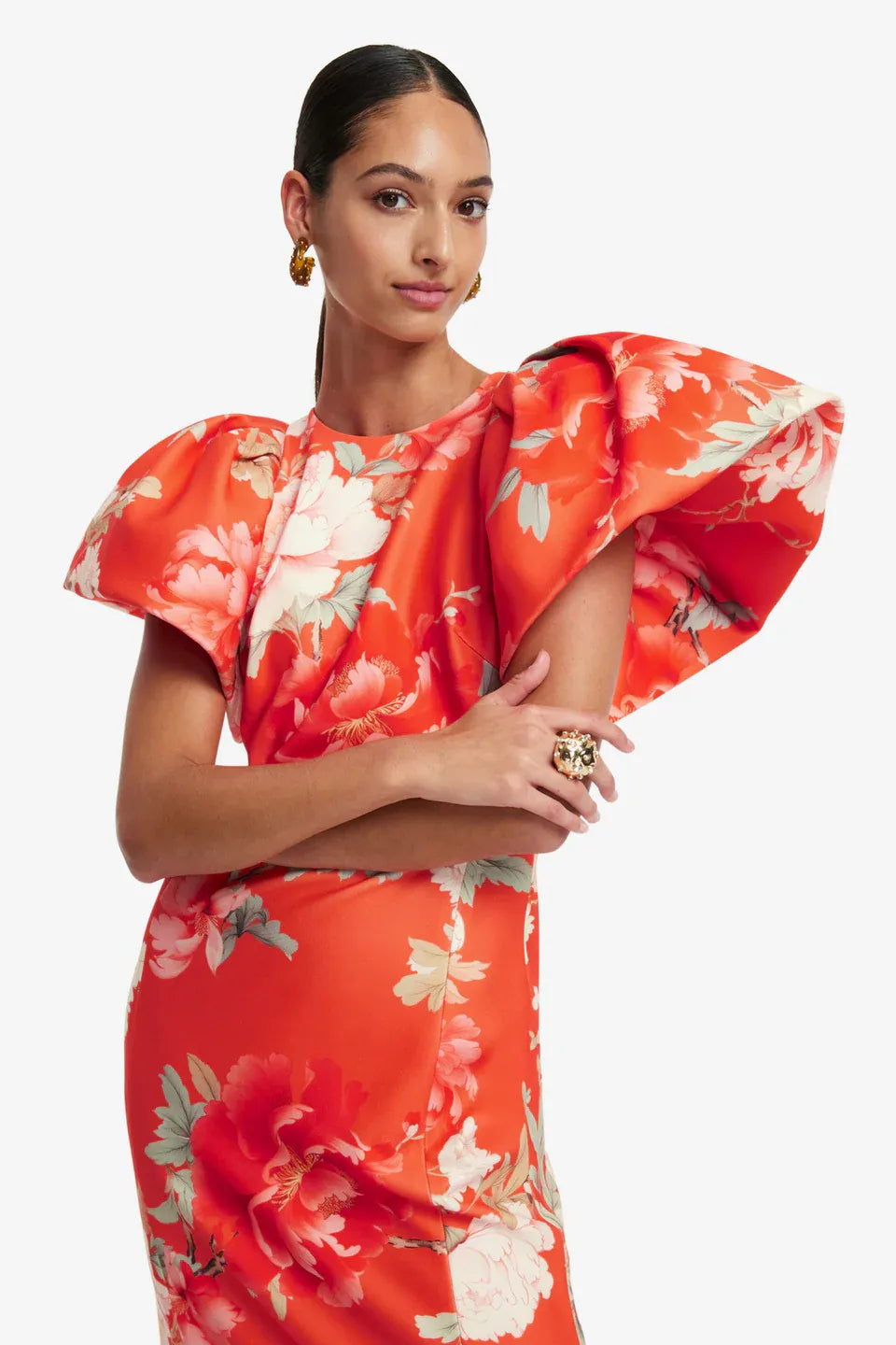 Lucinda Floral Maxi Dress in Orange
