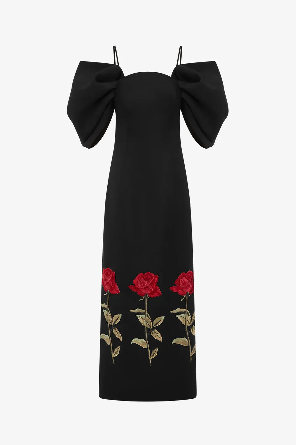 Arabella Embroidered Maxi Dress - Ebony