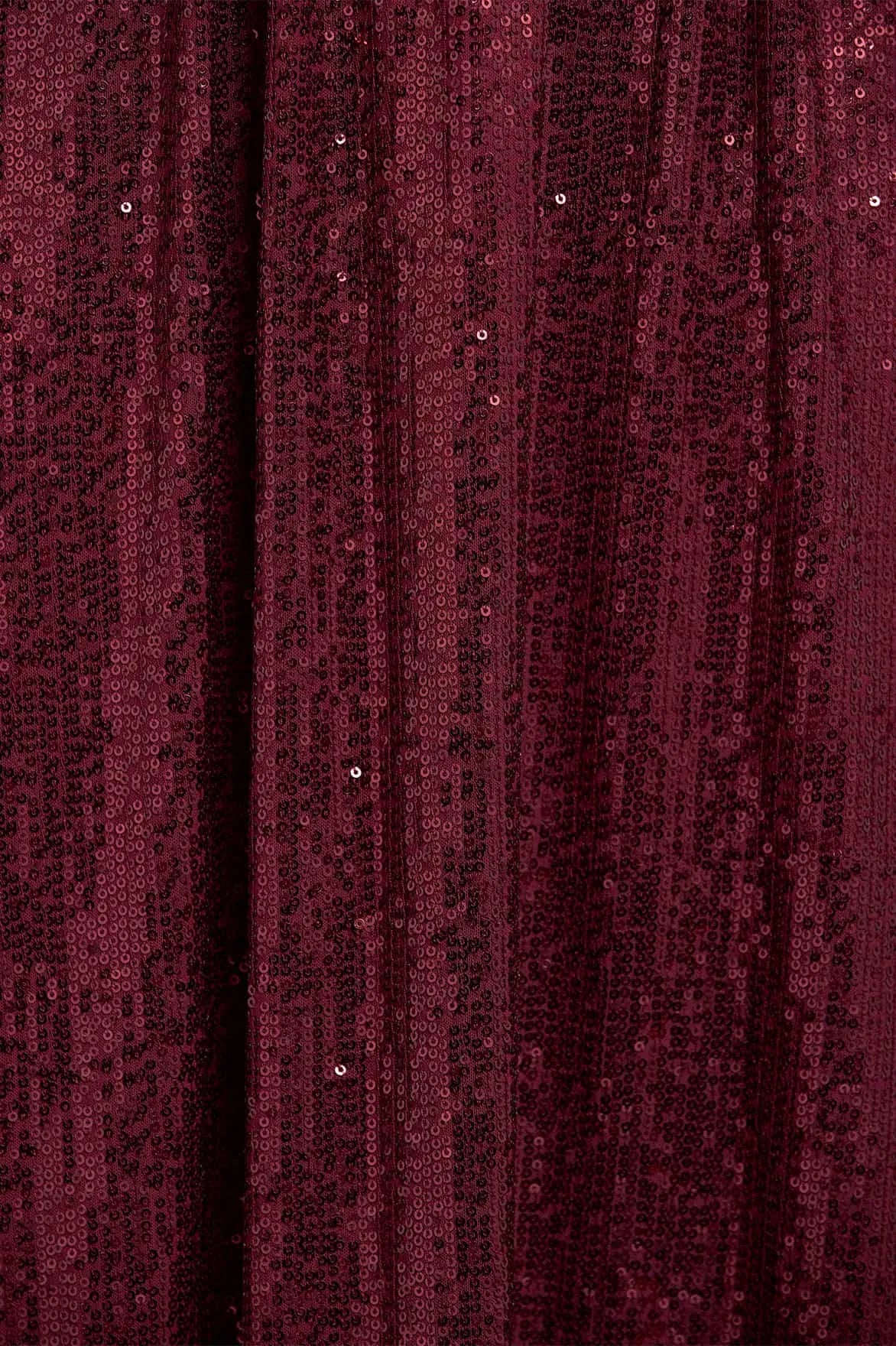 Chelsea V Neck Sequin Evening Dress in Maroon