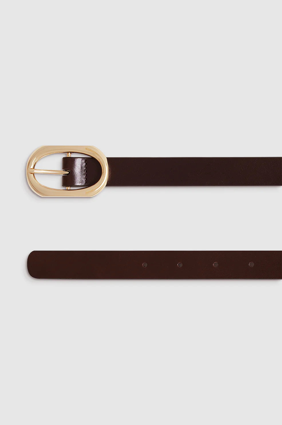 Signature Link Leather Belt in Brown with Gold