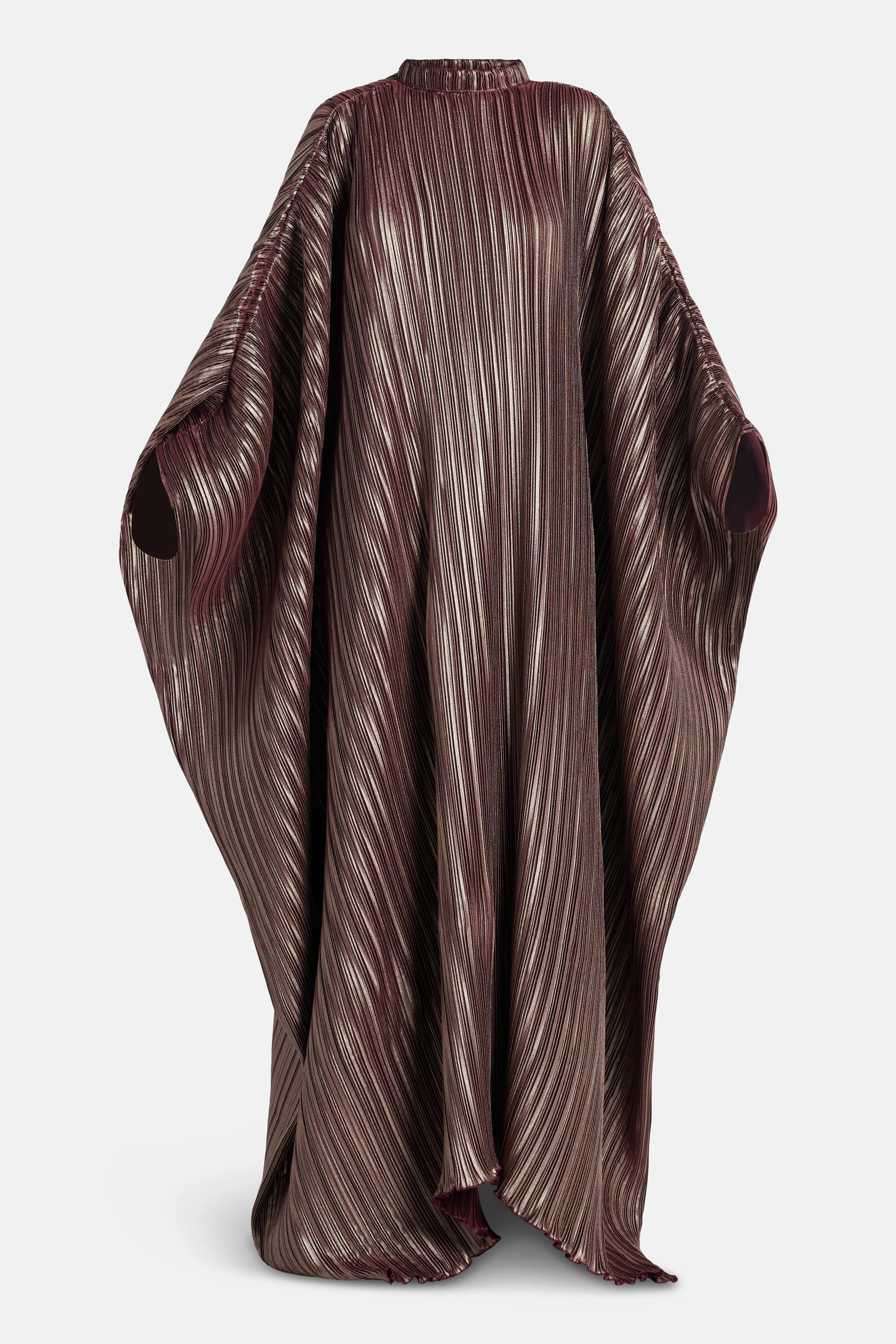 Sahara Pleated Kaftan in Silver