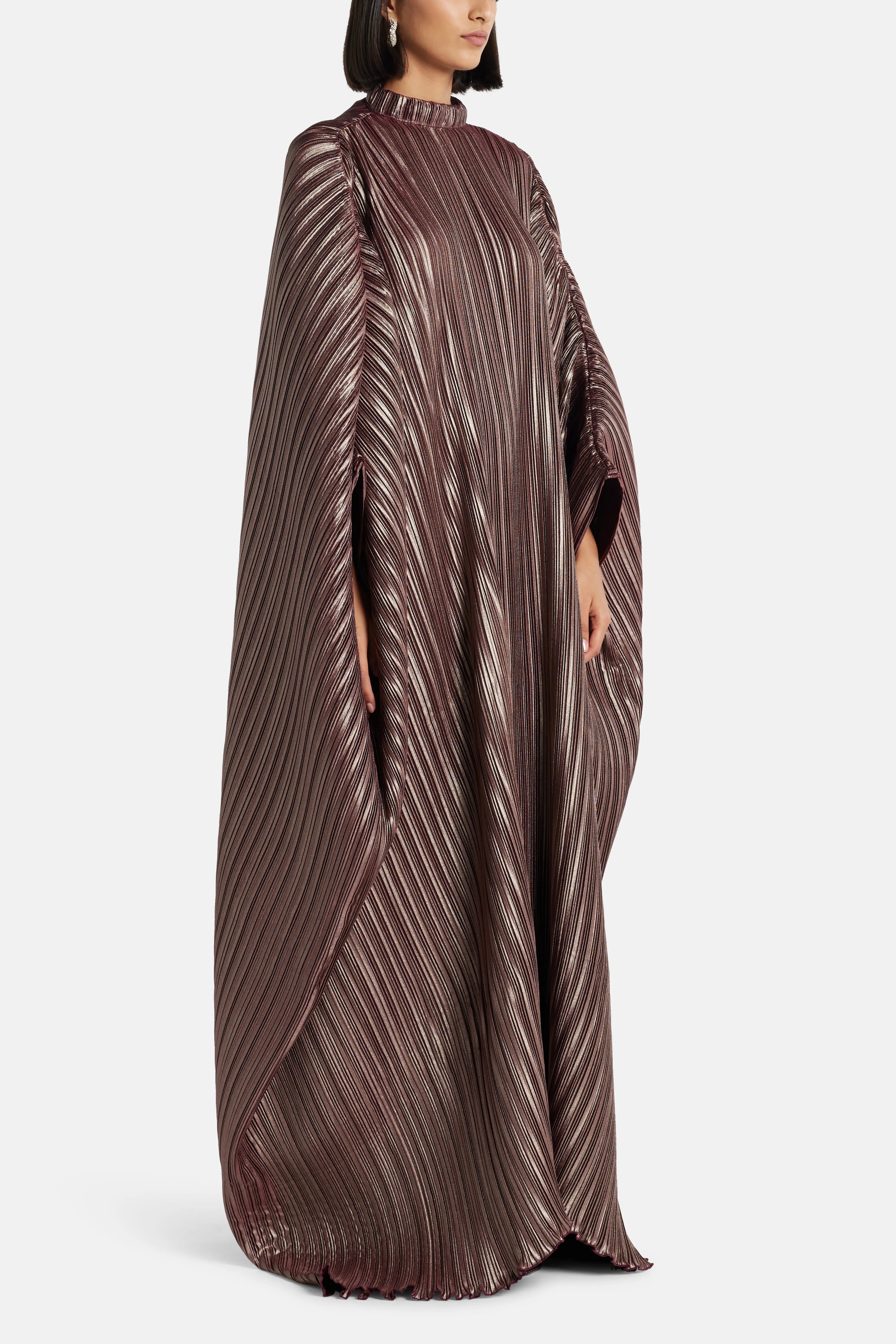 Sahara Pleated Kaftan in Silver
