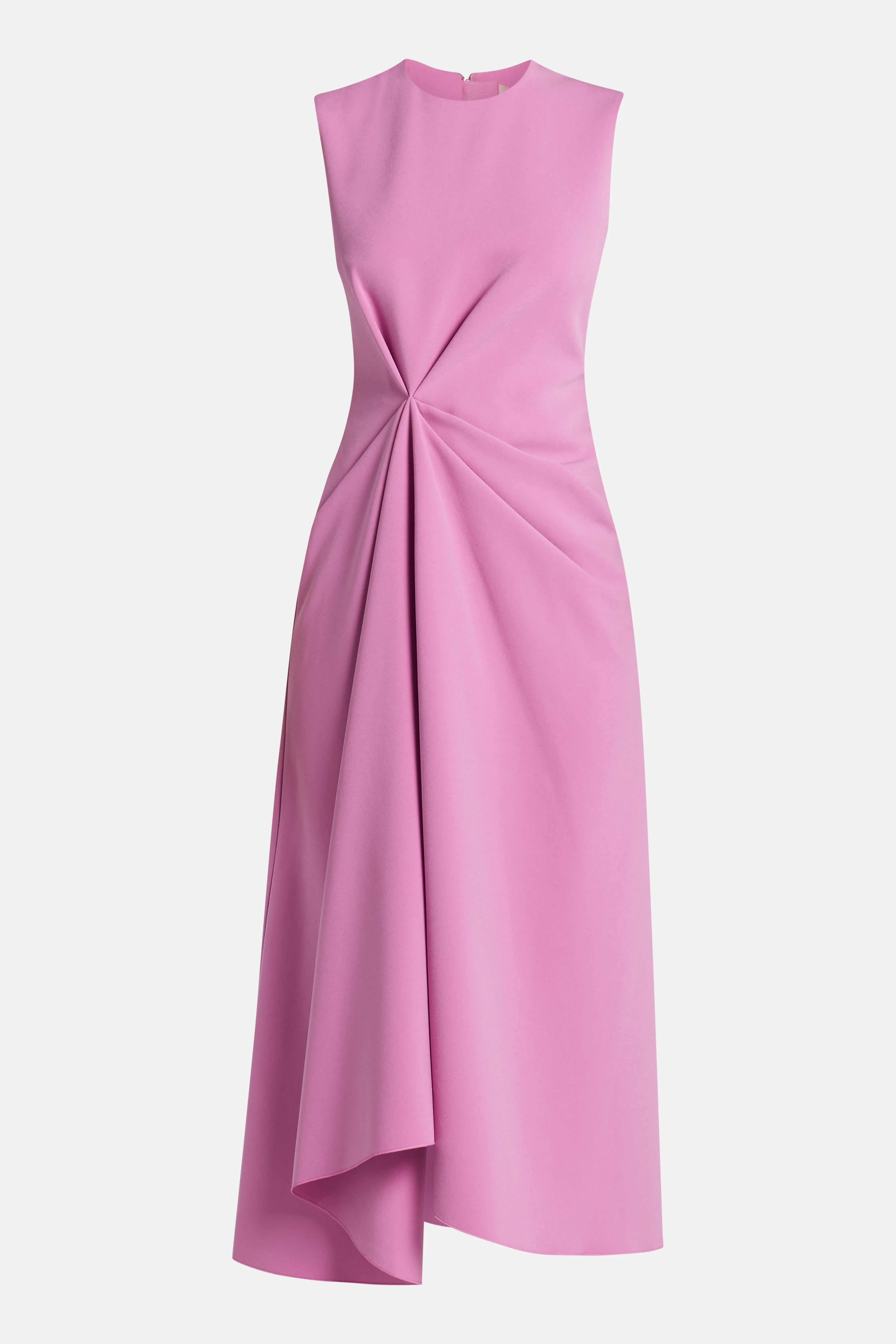 فستان ميدي ألماس بدون أكمام باللون الوردي