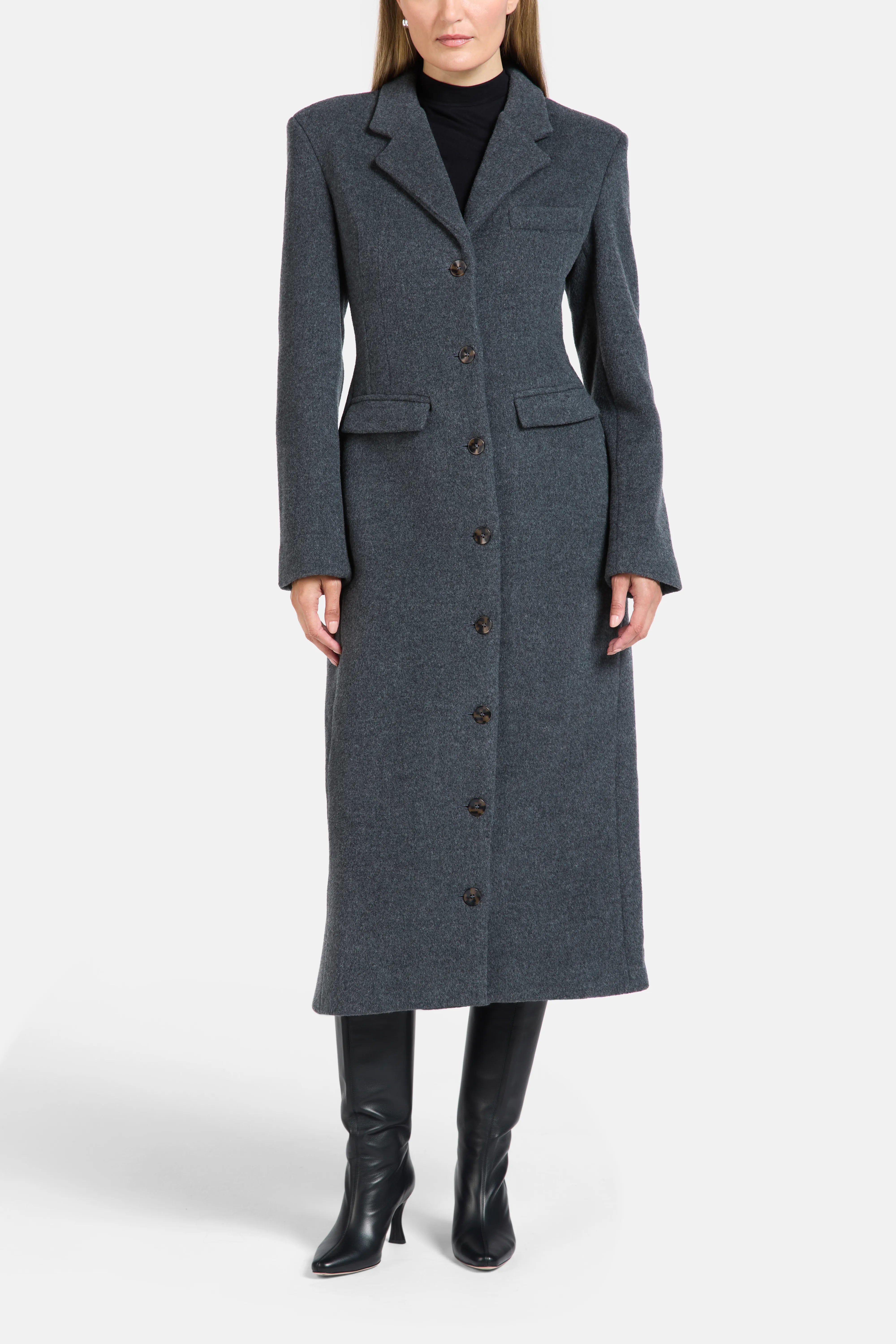 Austen Wool Winter Coat in Grey