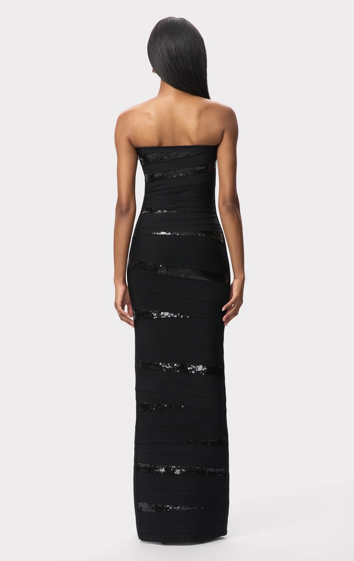Chiara Bandage Knit Maxi Dress in Black