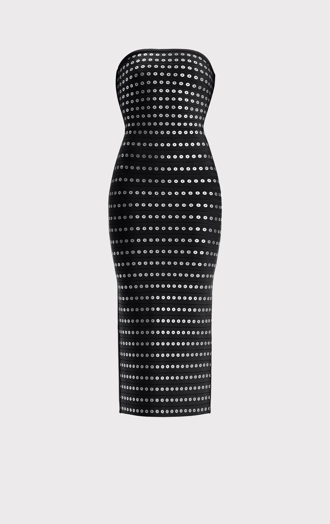 Eira Bandage Knit Midi Dress in Black