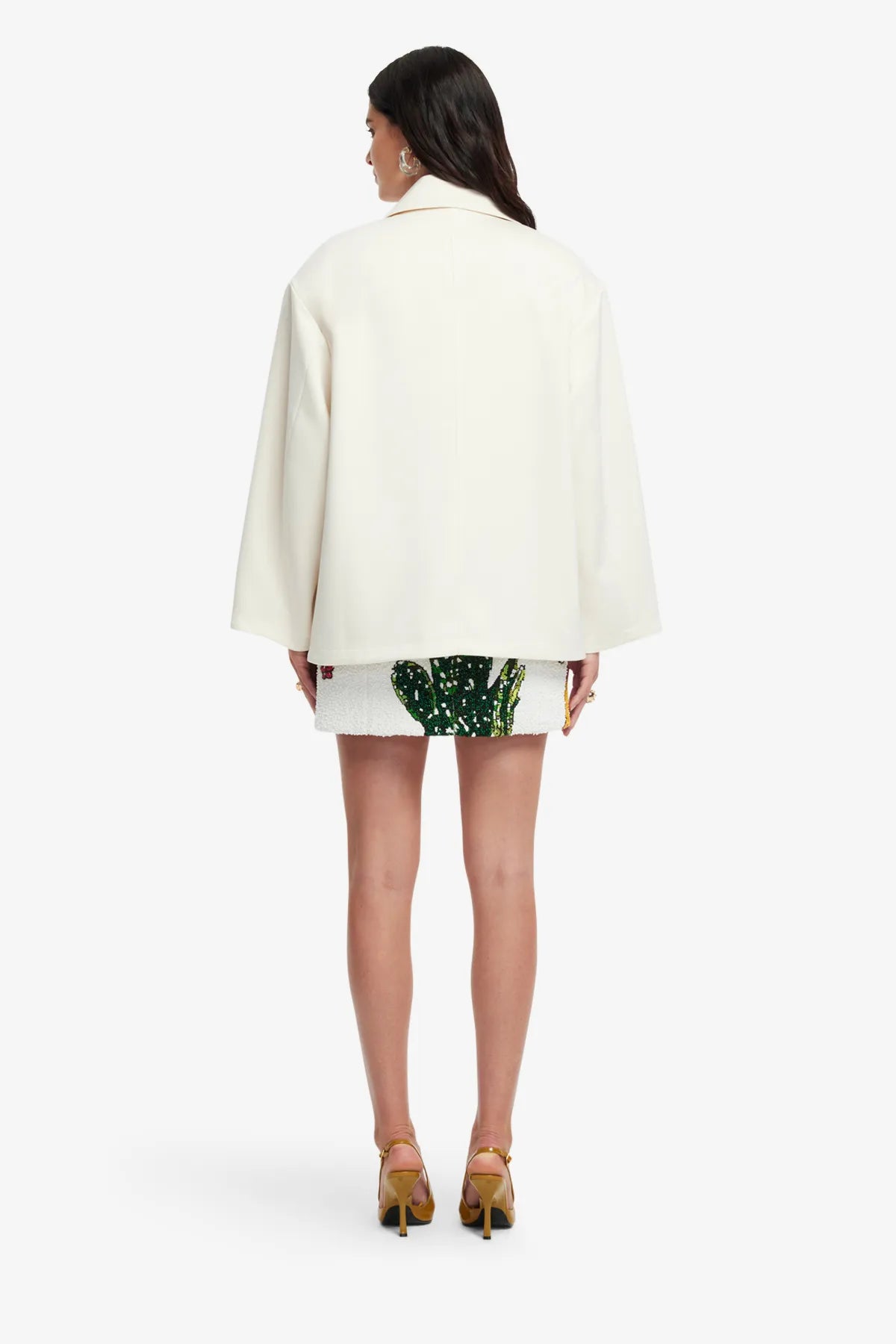 Leyna Wildflowers Embellished Jacket in White