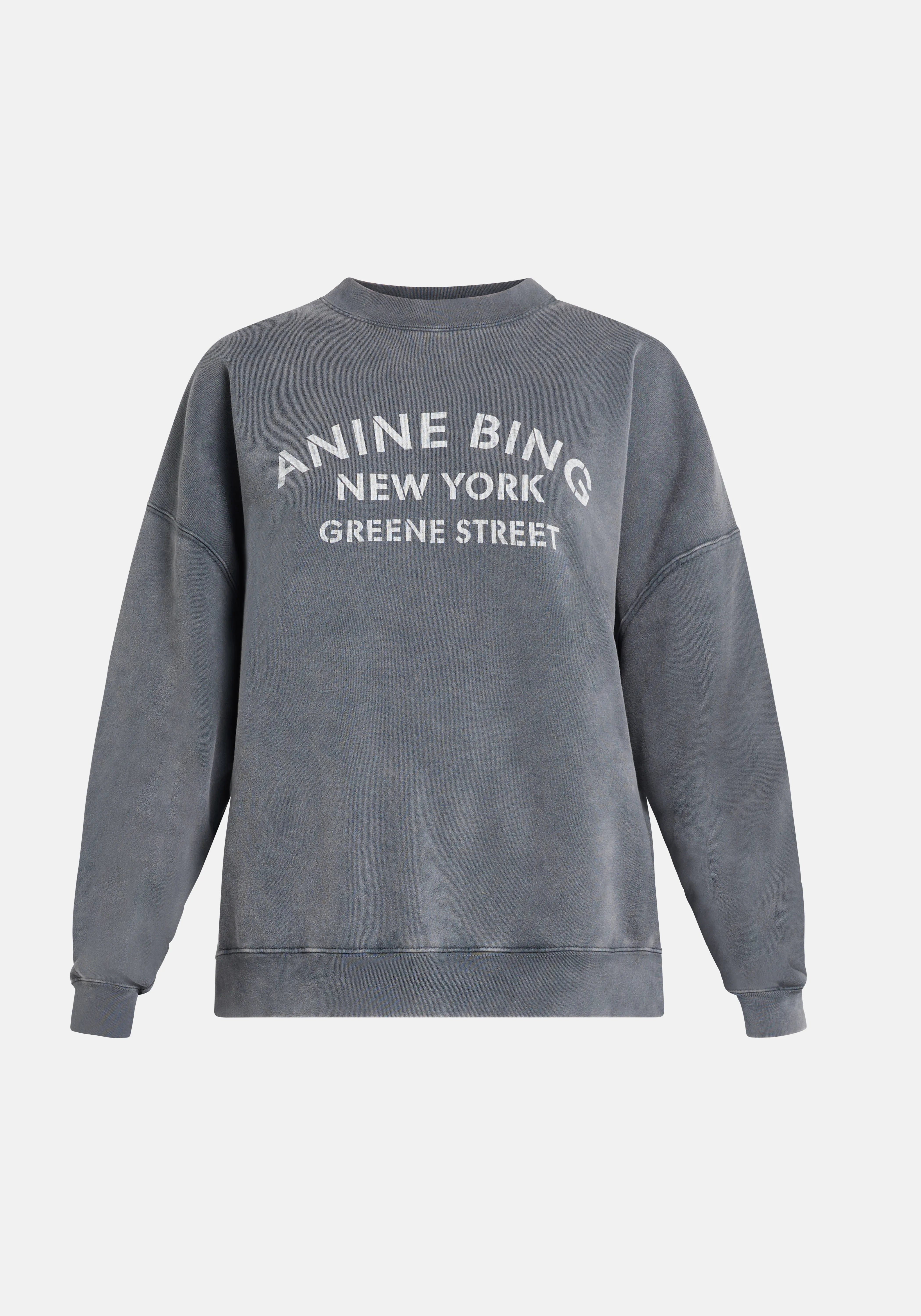 Miles New York Cotton Crew Neck Sweatshirt in Grey