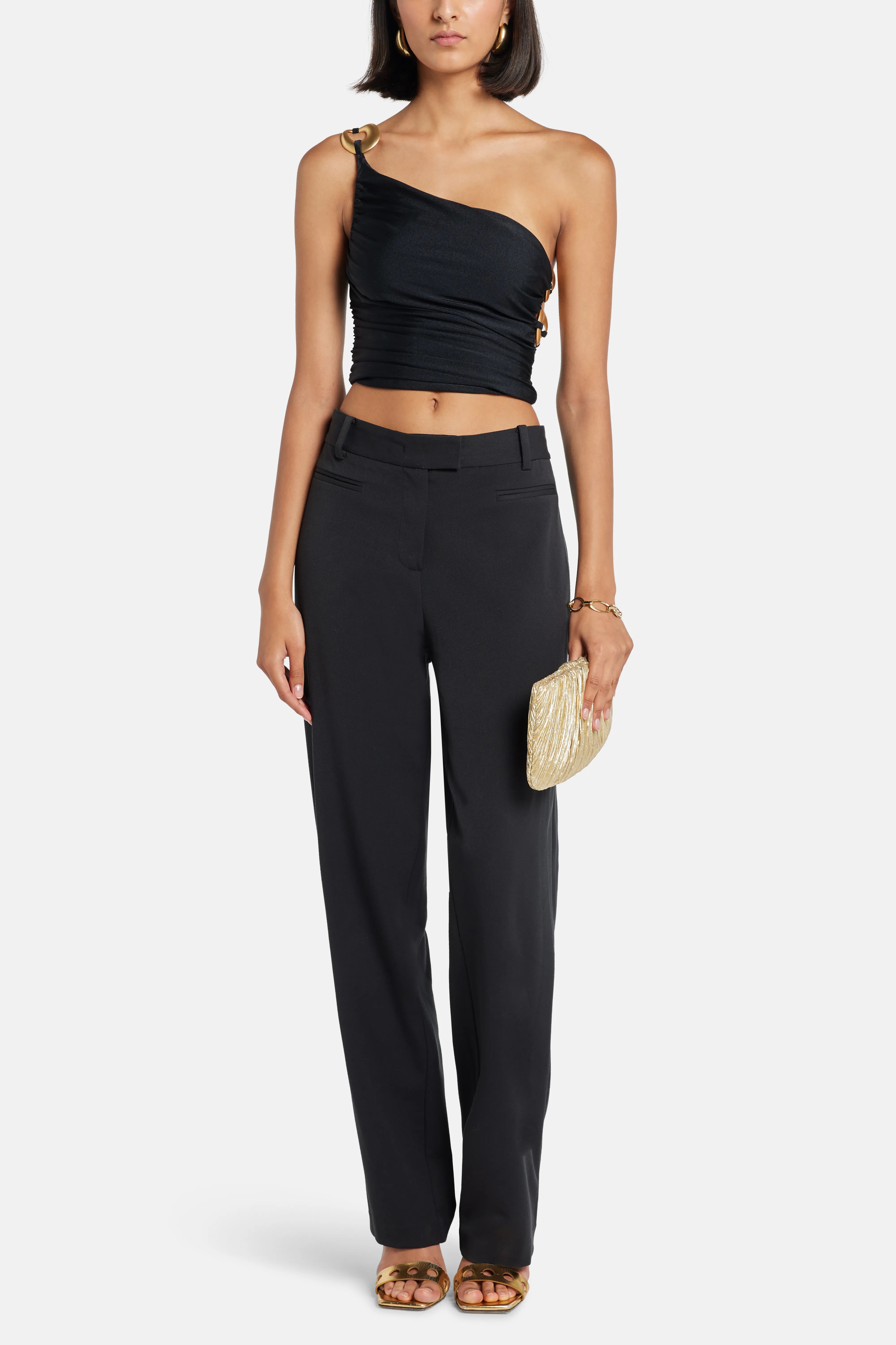 Bacilica One Shoulder Top in Black