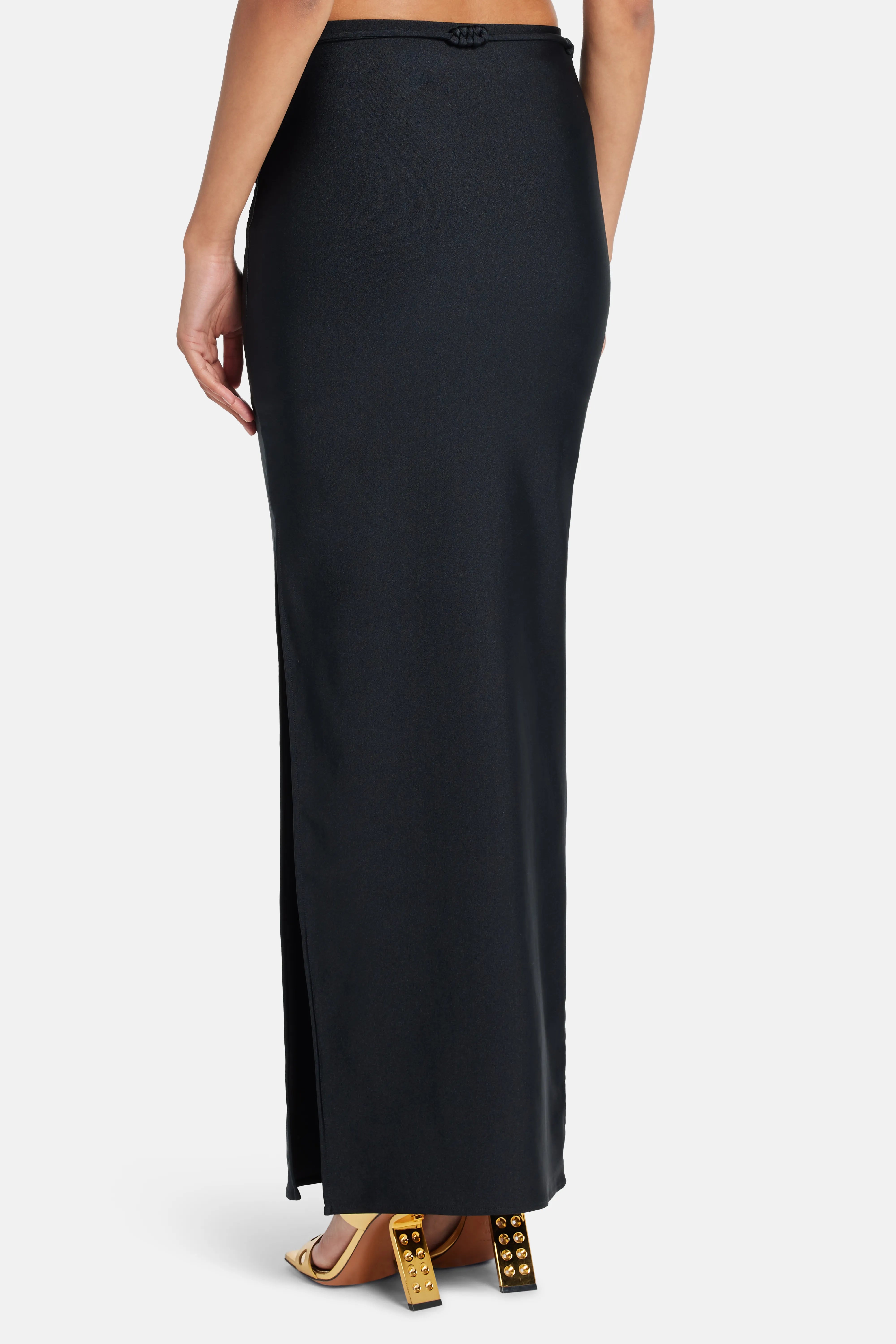 Pitaya Belted Maxi Skirt in Black