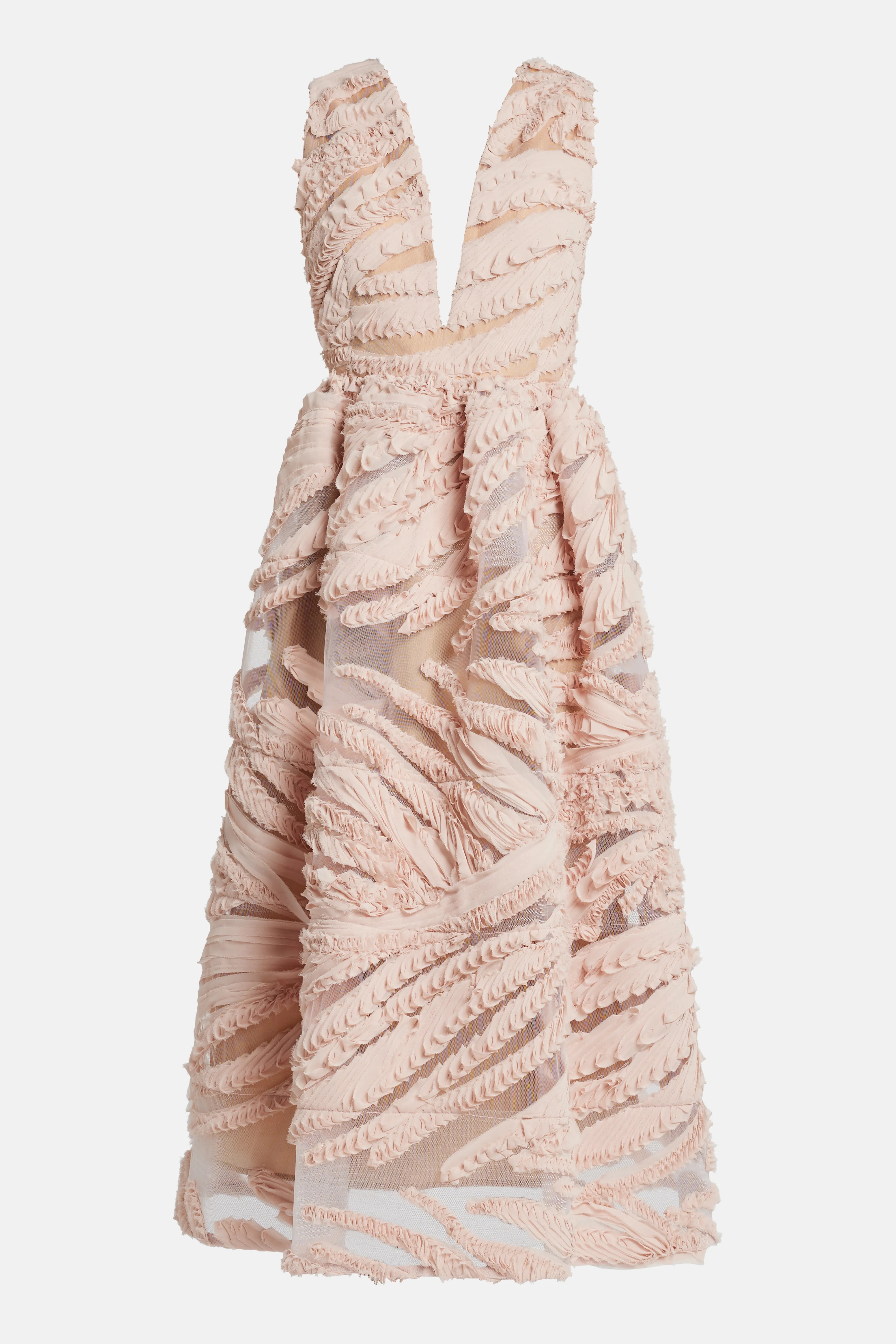 Prinia V-Neck Midi Dress in Pink