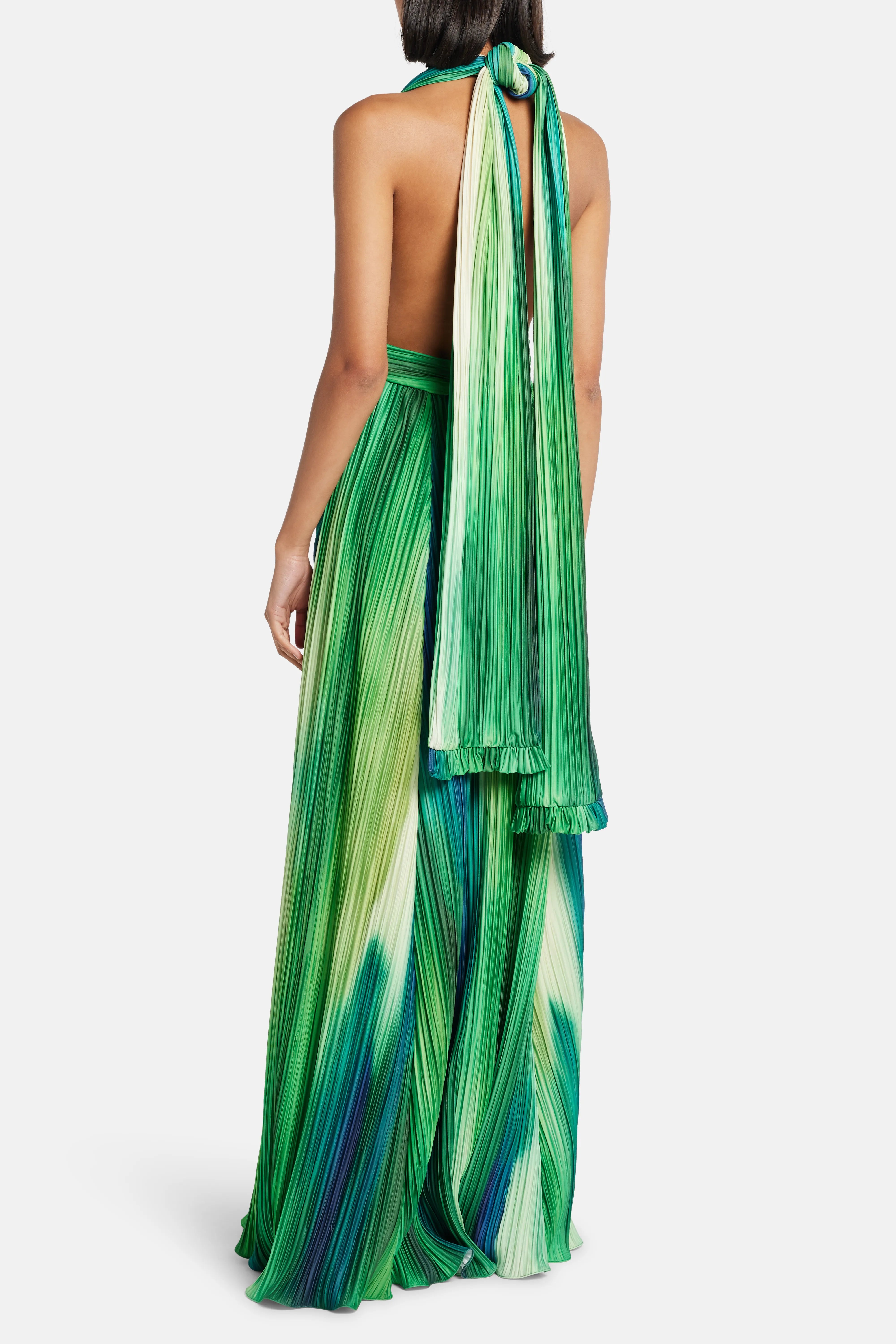 Afluente V-Neck Sleeveless Maxi Dress in Green