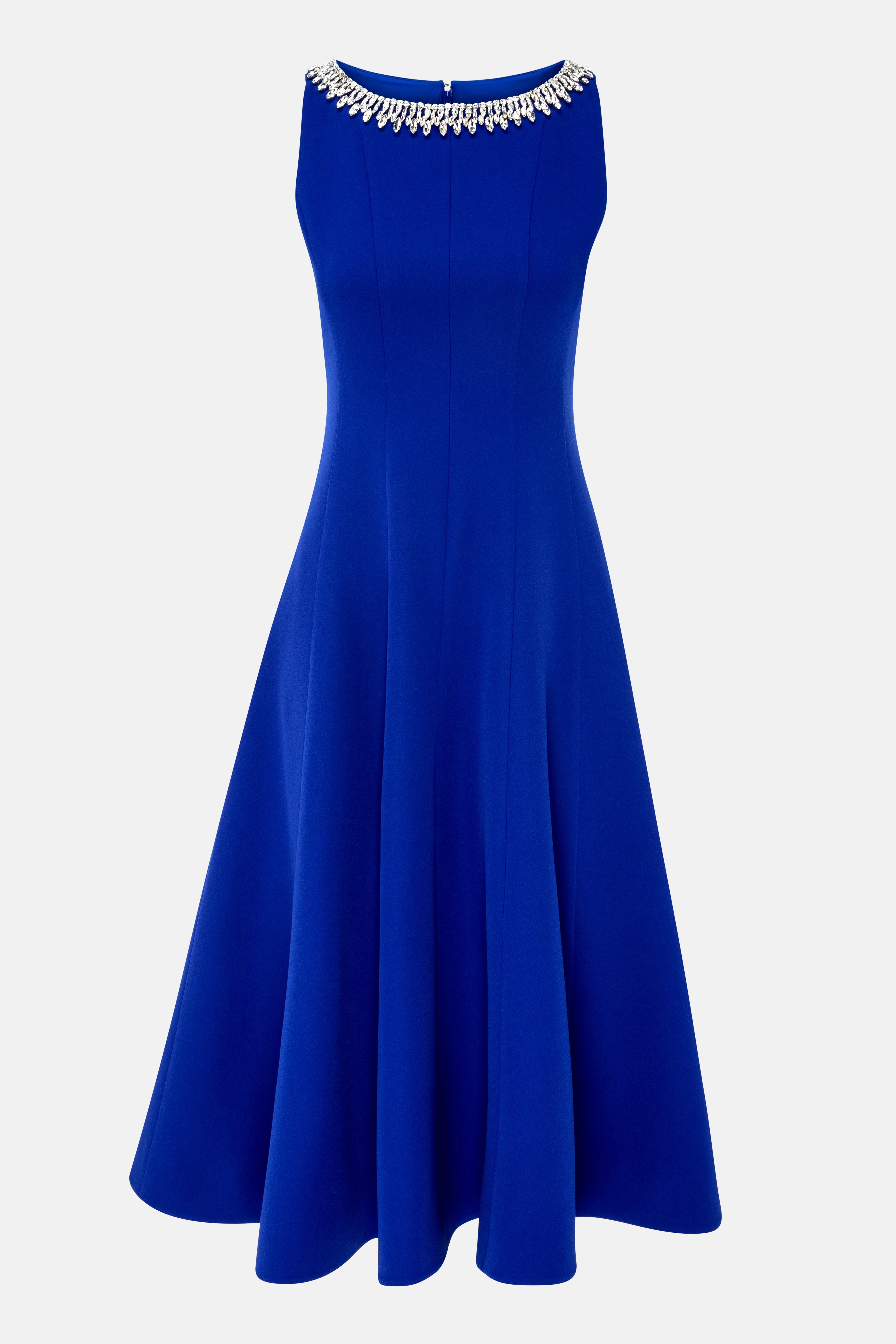 Isella Crystal Embellished Sleeveless Evening Dress in Blue