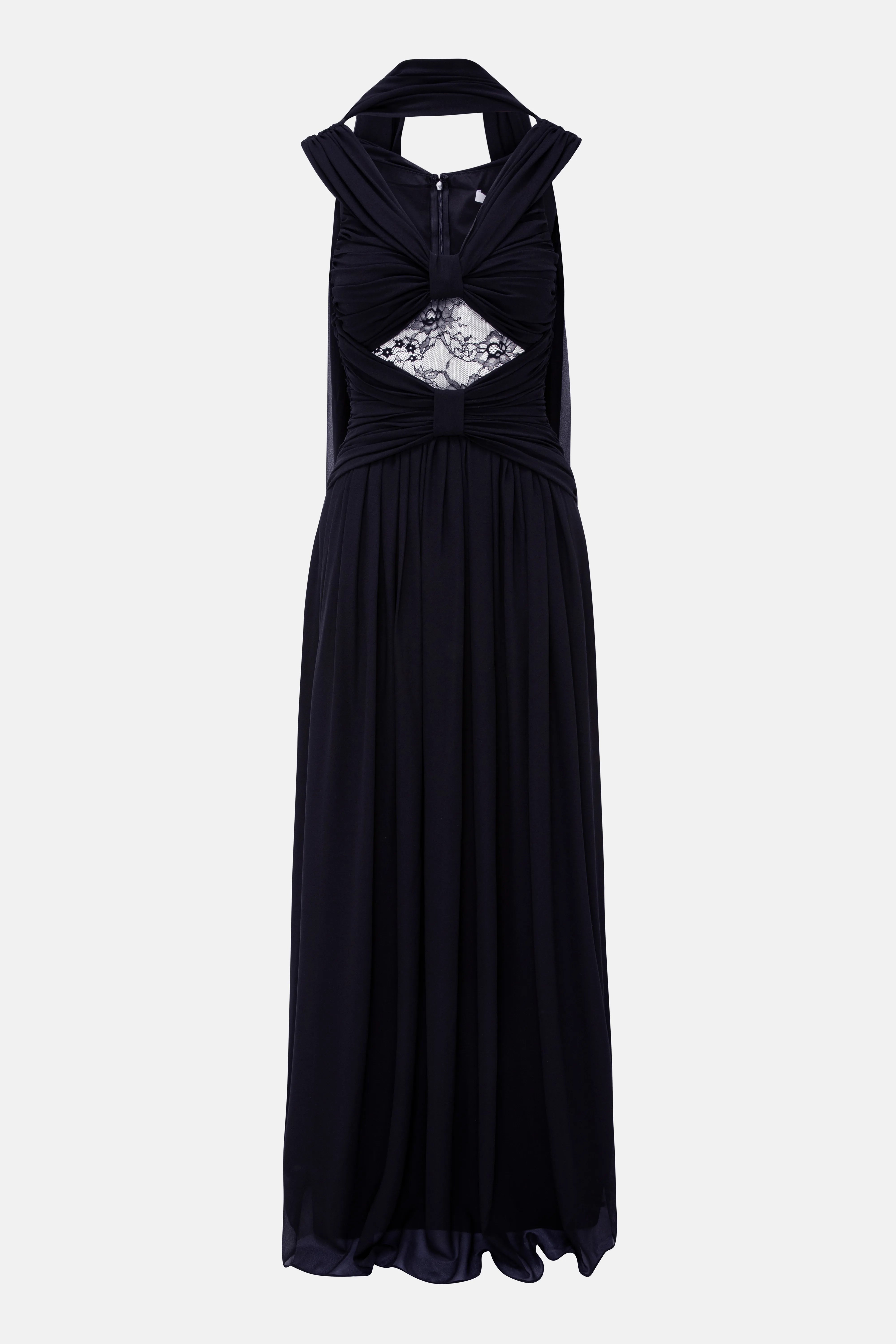 Aaliyah Maxi Dress in Black with Scarf