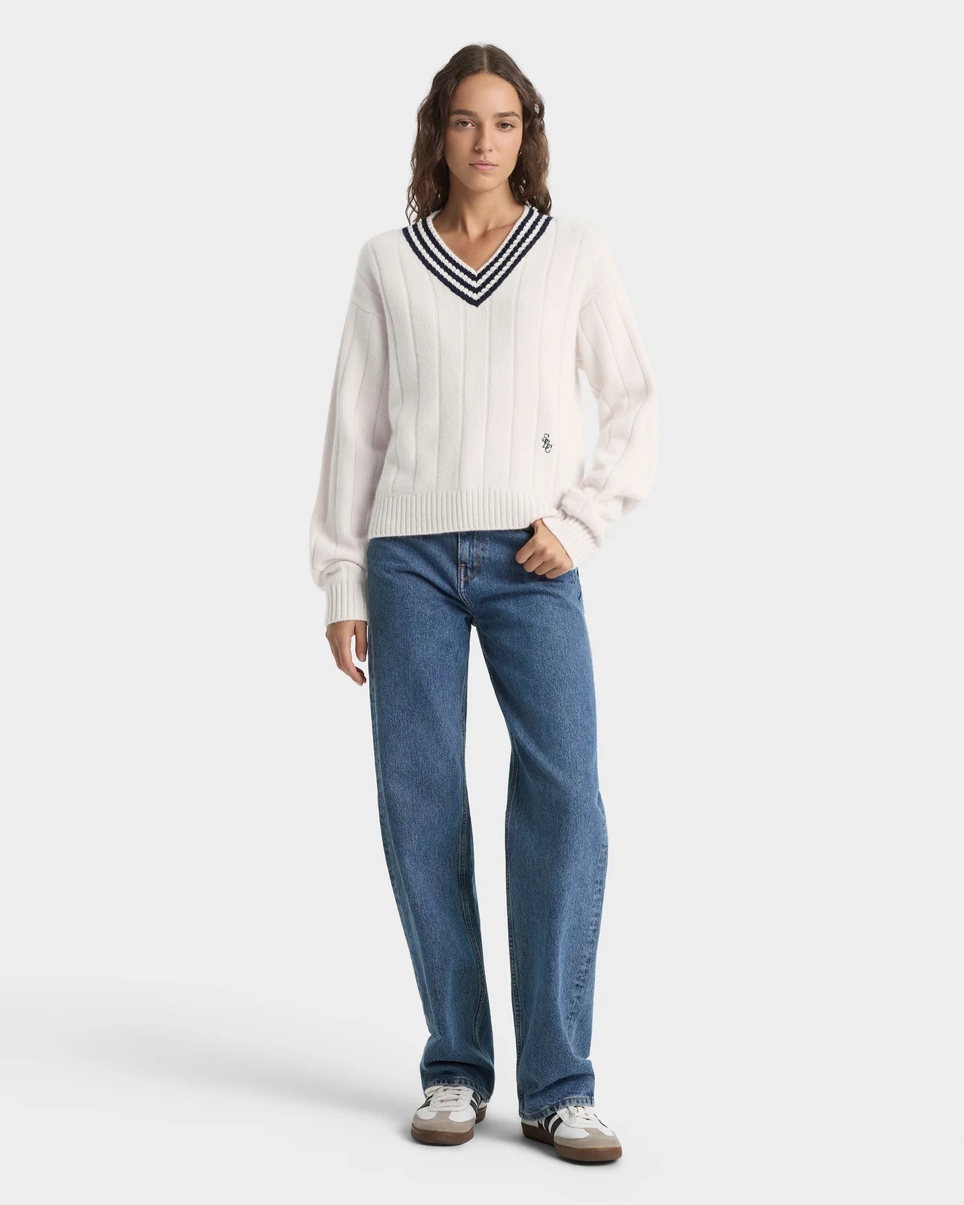 SRC Cricket Cashmere Wool Jumper Sweater in Beige